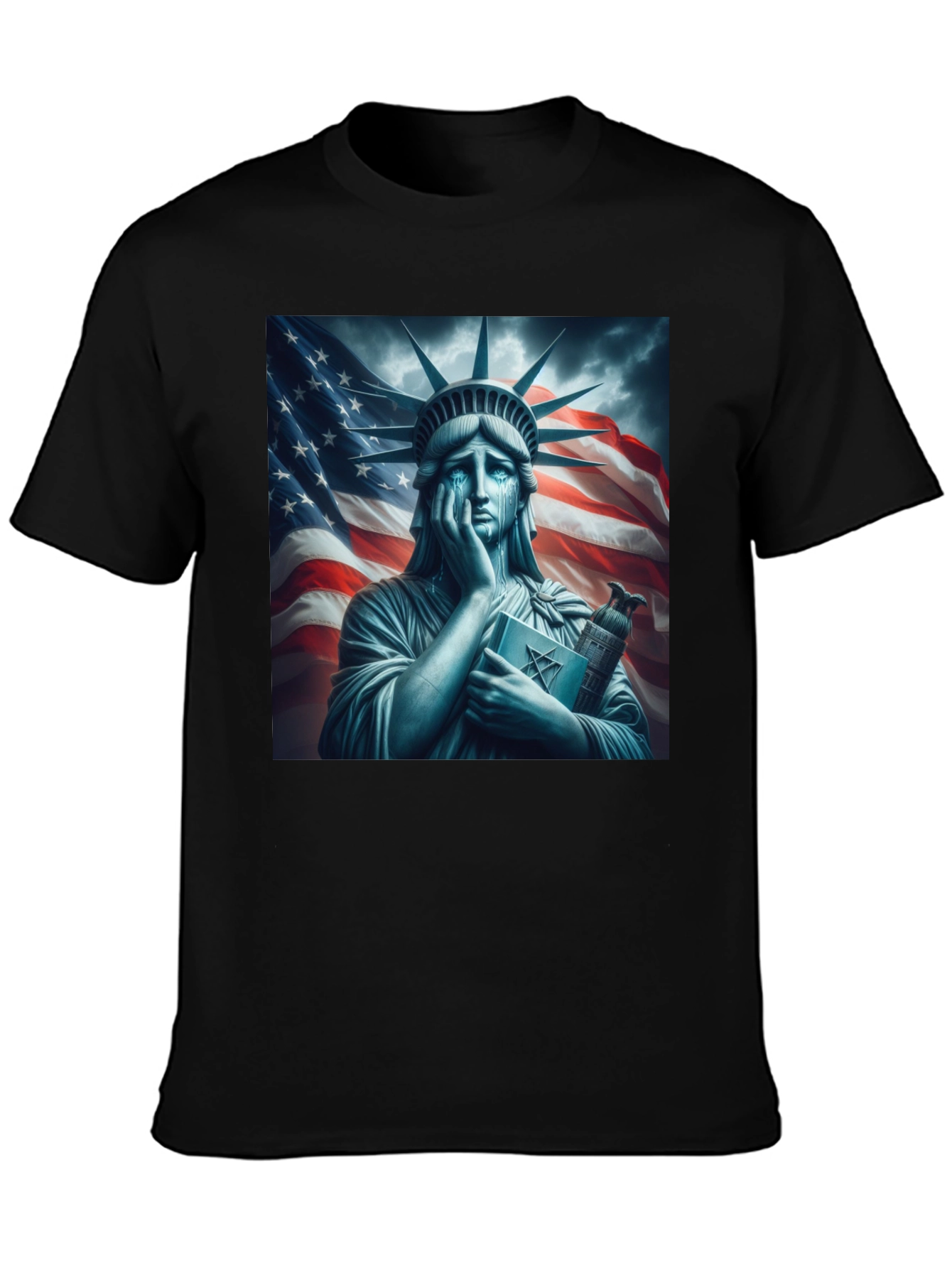 Statue of Liberty Crying Graphic T-Shirt