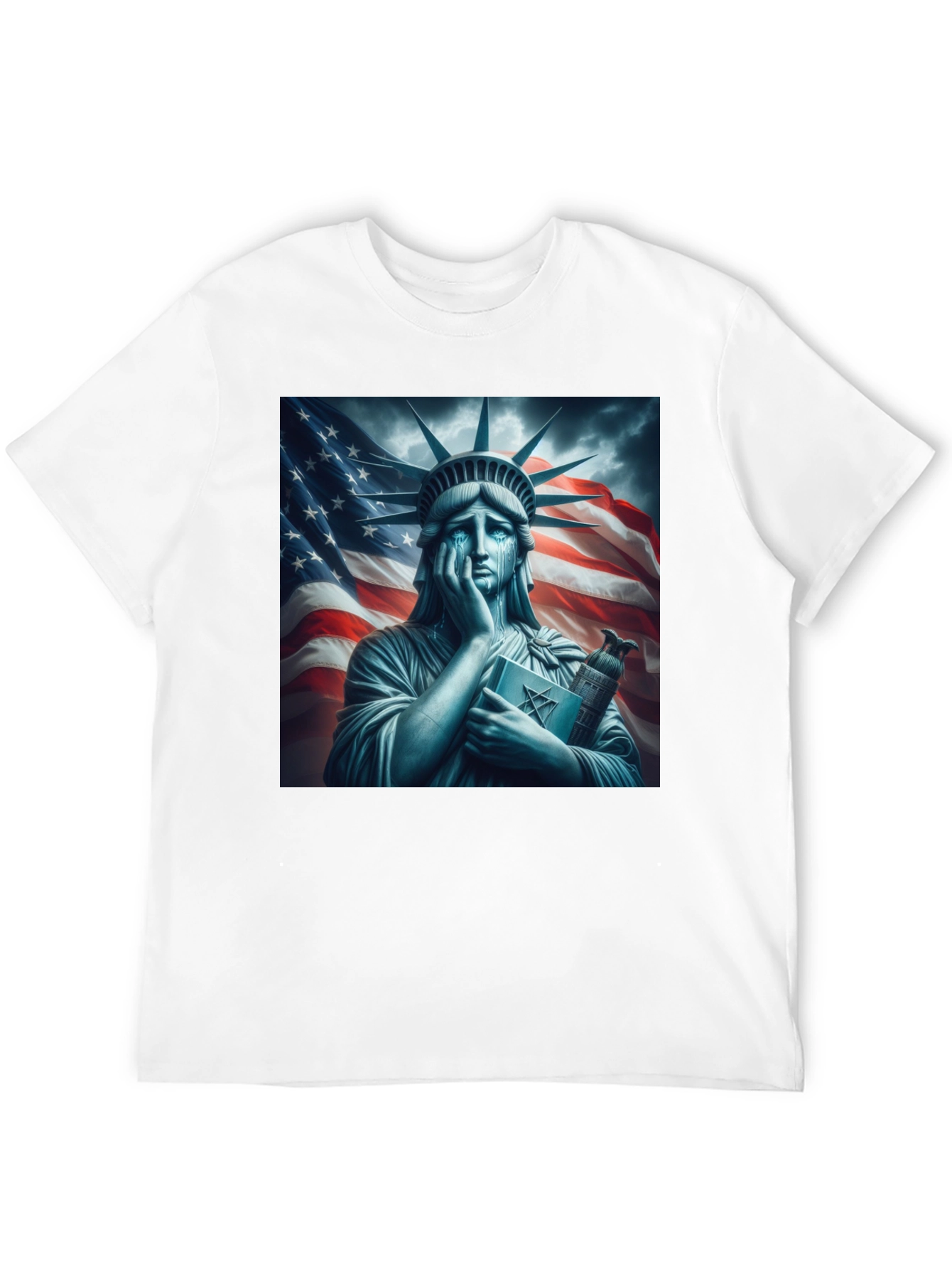 Statue of Liberty Crying Graphic T-Shirt