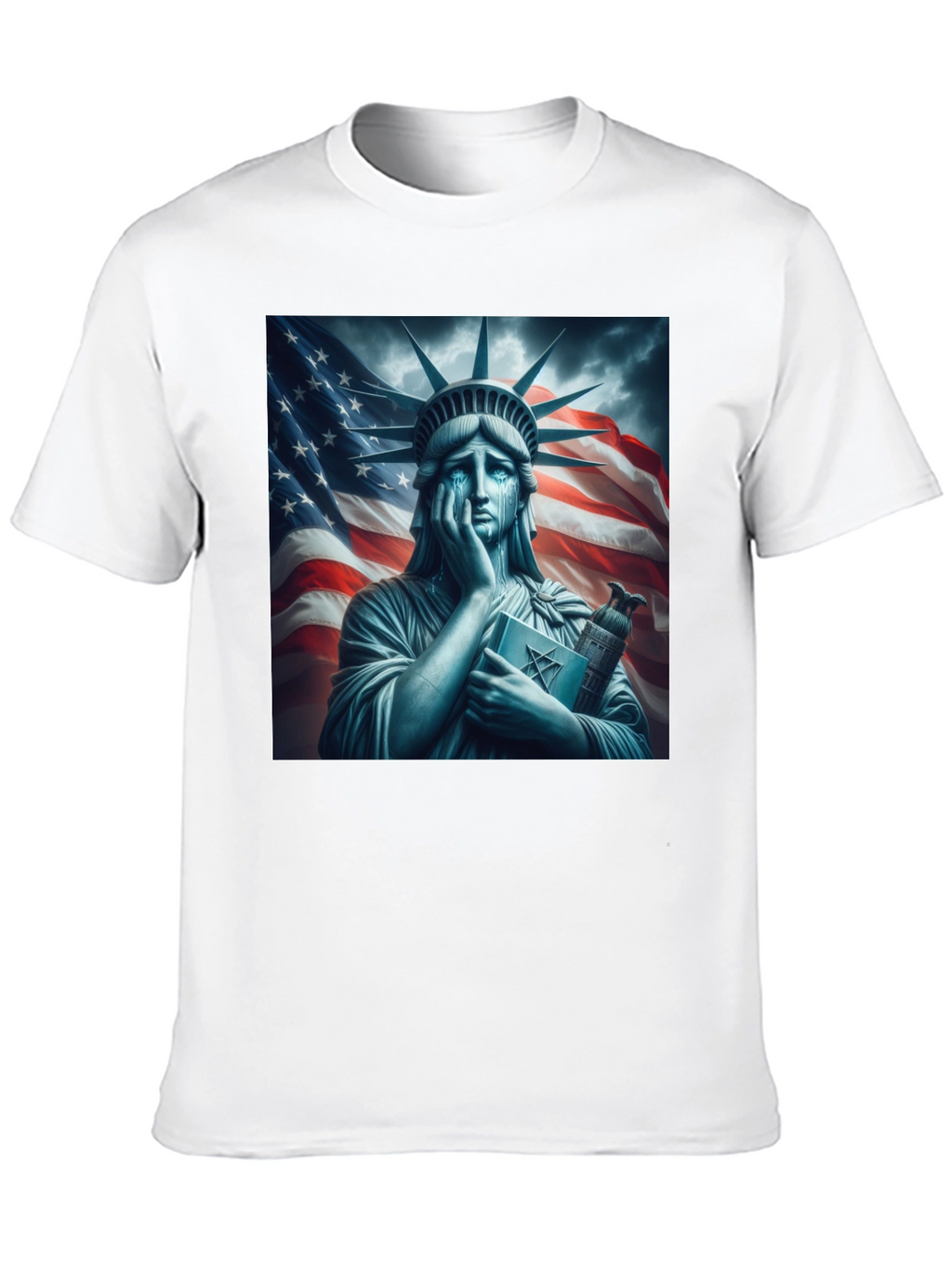 Statue of Liberty Crying Graphic T-Shirt