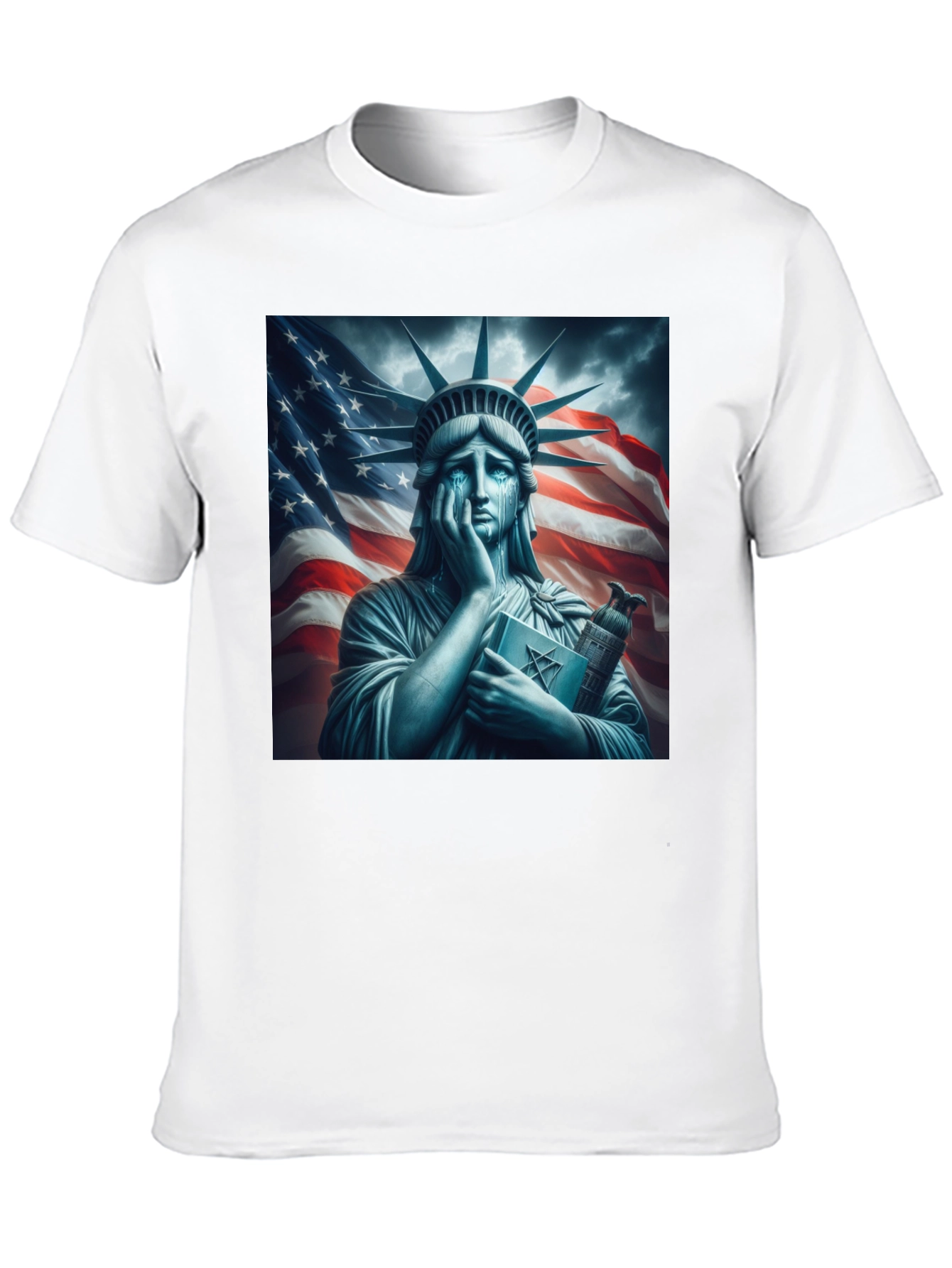 Statue of Liberty Crying Graphic T-Shirt