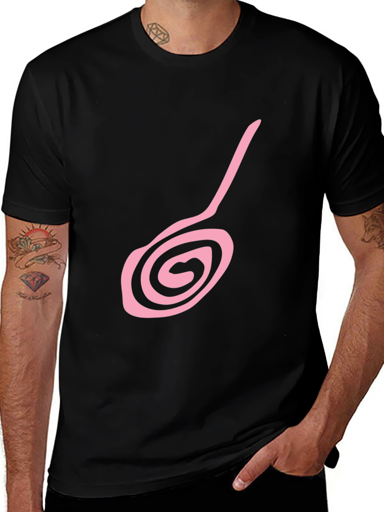 Spiral Design Black T-Shirt - Unique & Stylish