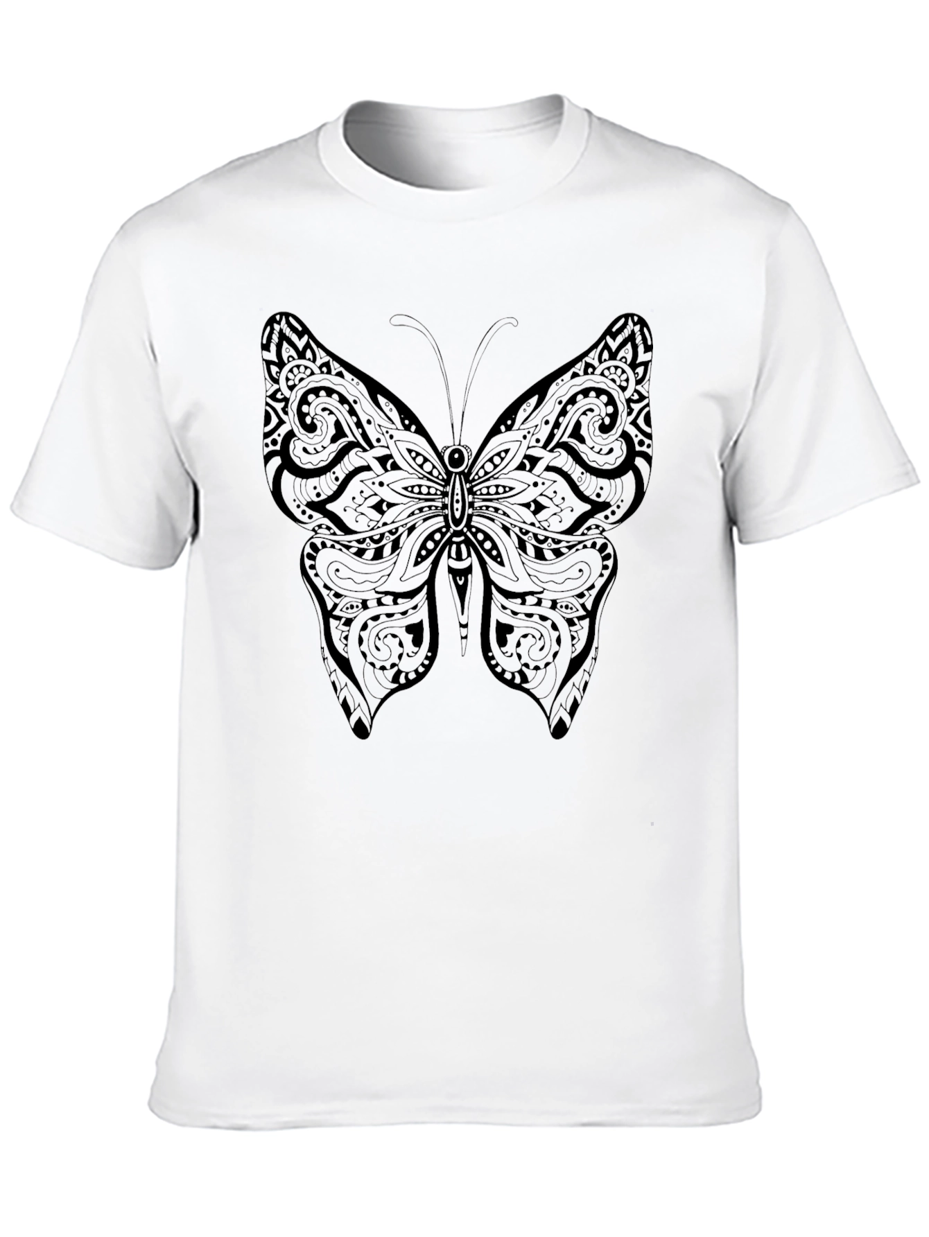 Butterfly Tattoo Print Black Tee