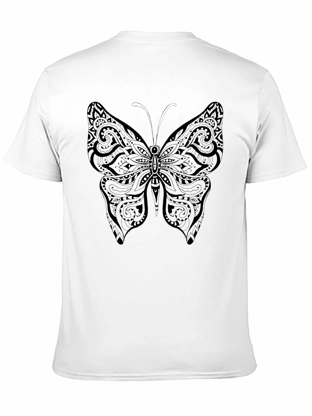 Butterfly Tattoo Print Black Tee