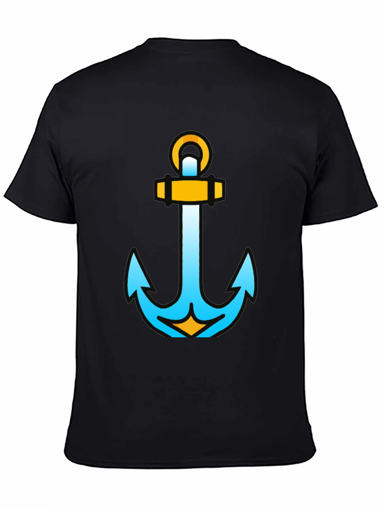 Nautical Anchor Graphic Tee - Stylish Black Cotton T-Shirt