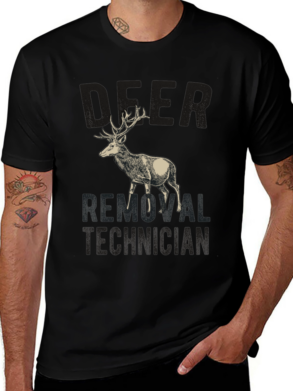 Deer Removal Technician Graphic Tee - Hunting Humor