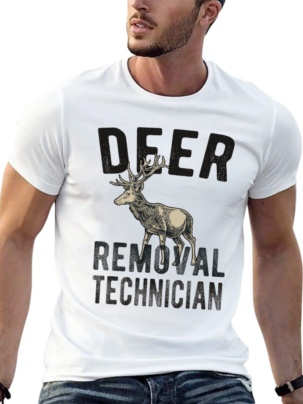 Deer Removal Technician Graphic Tee - Hunting Humor