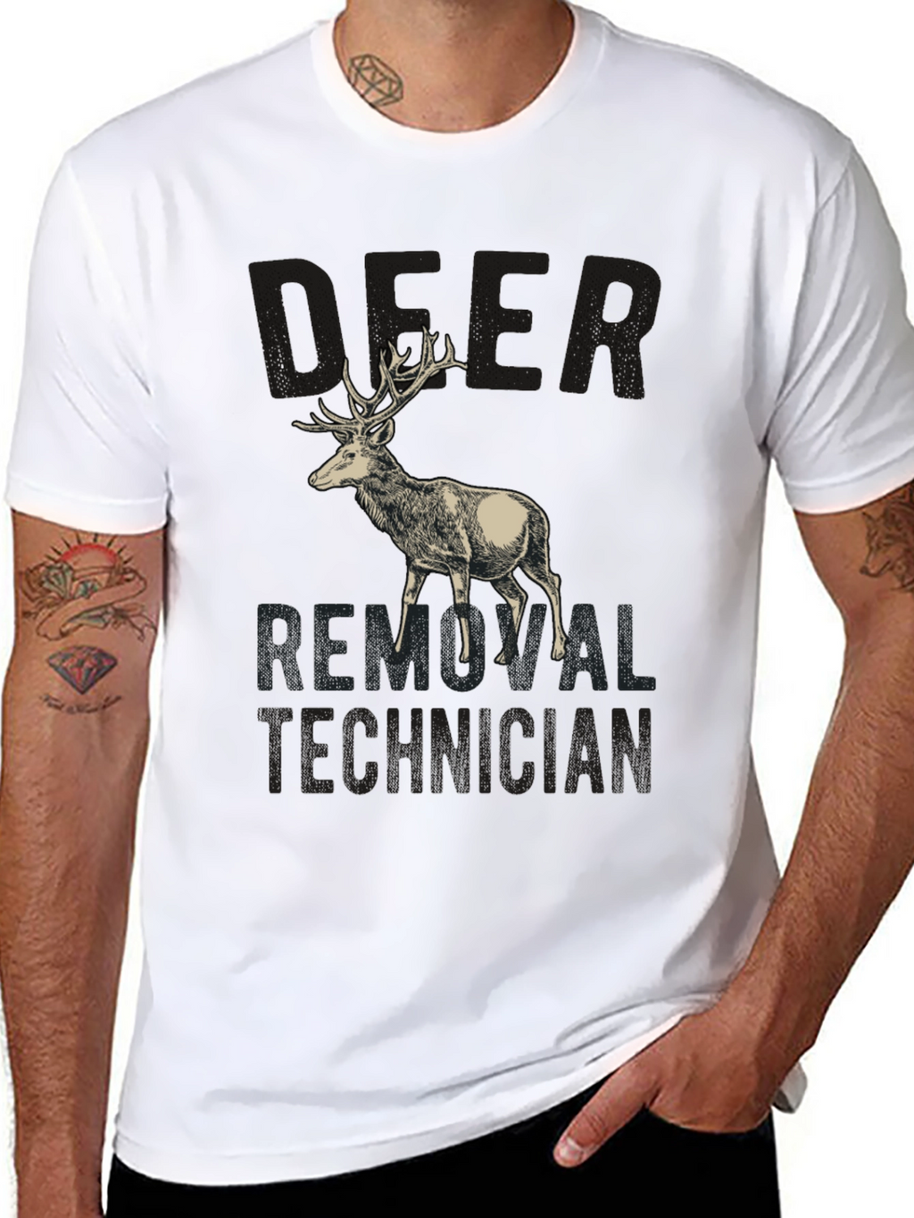 Deer Removal Technician Graphic Tee - Hunting Humor