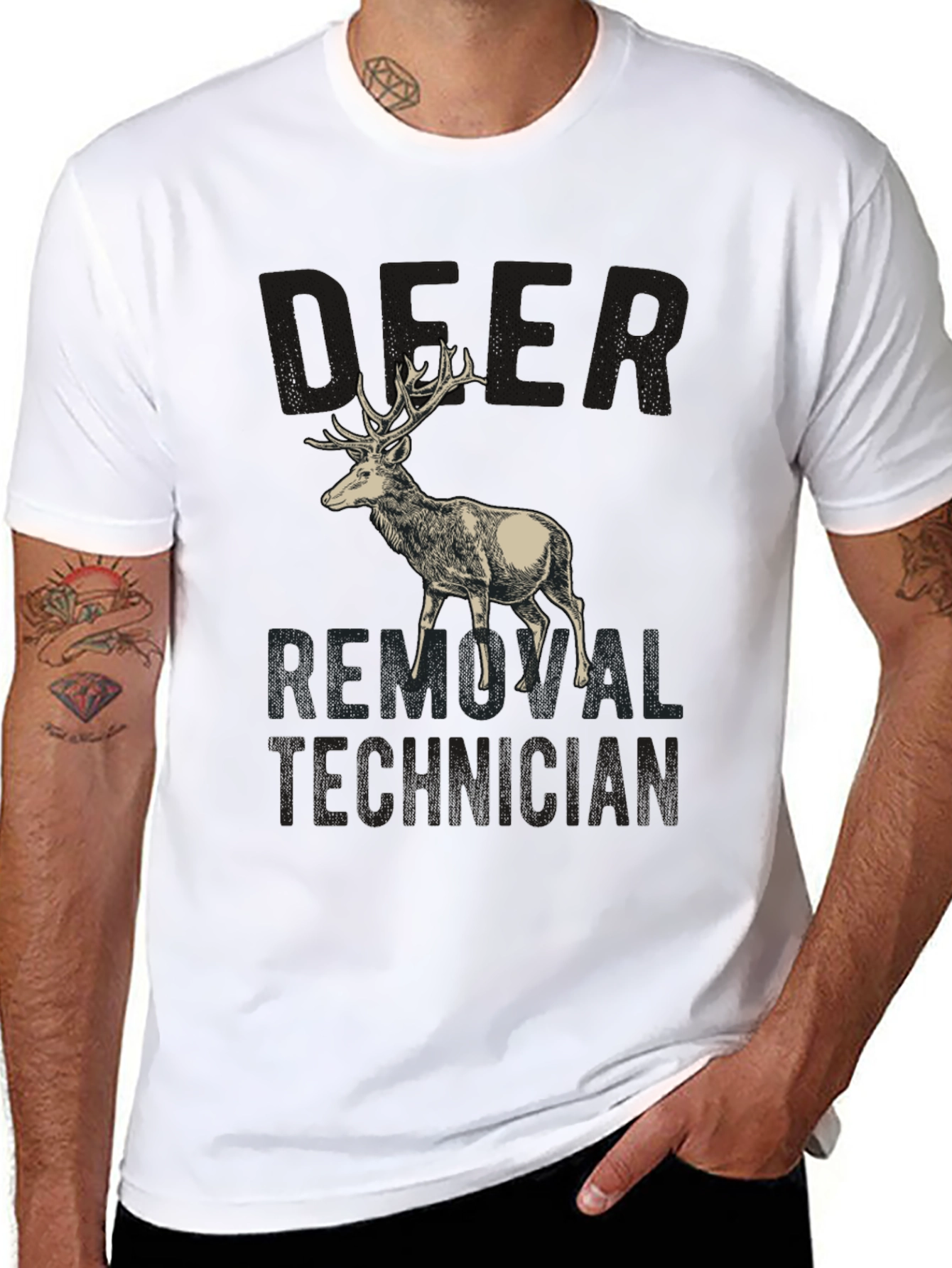 Deer Removal Technician Graphic Tee - Hunting Humor