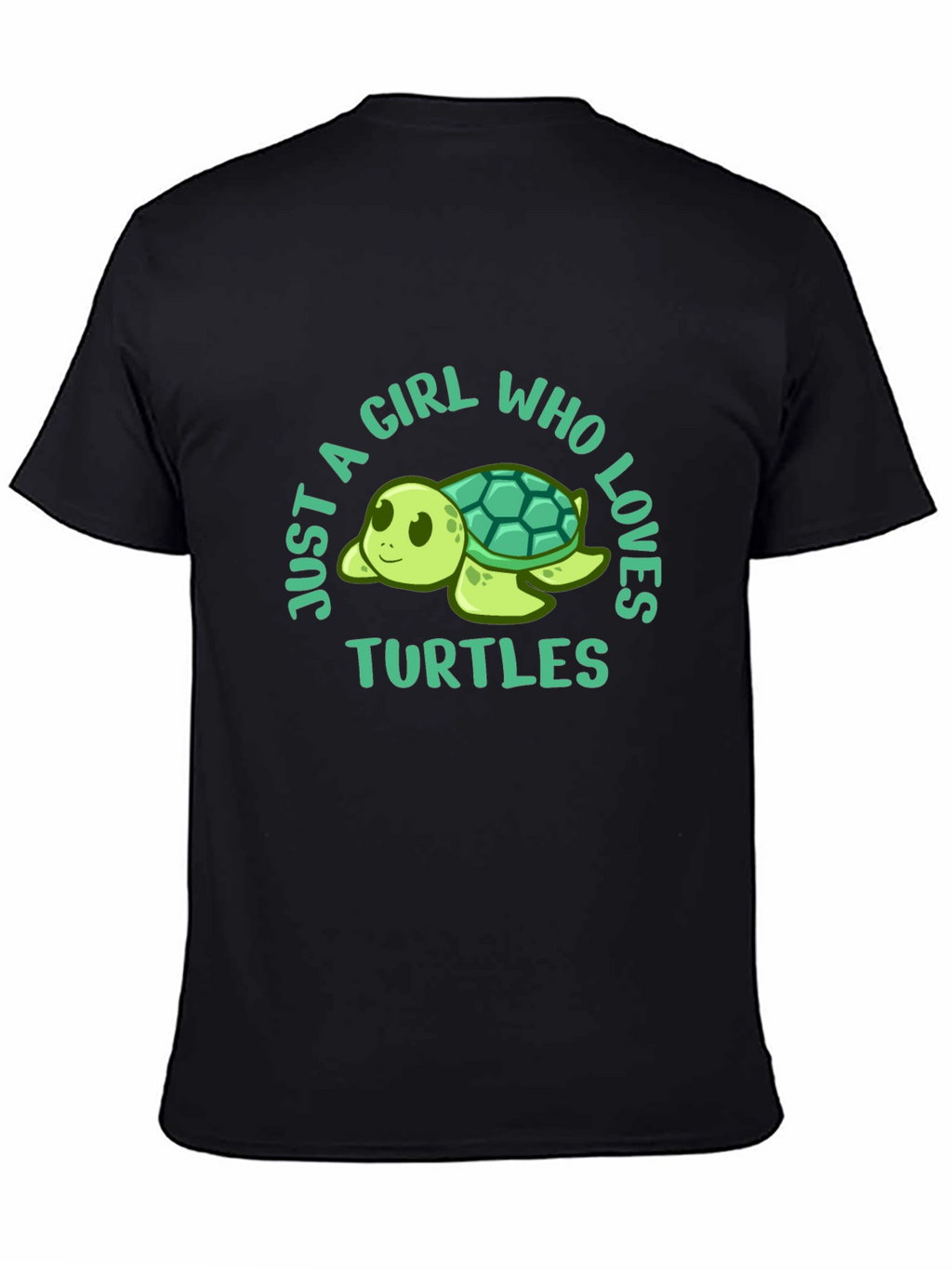 Girl Who Loves Turtles Black T-Shirt