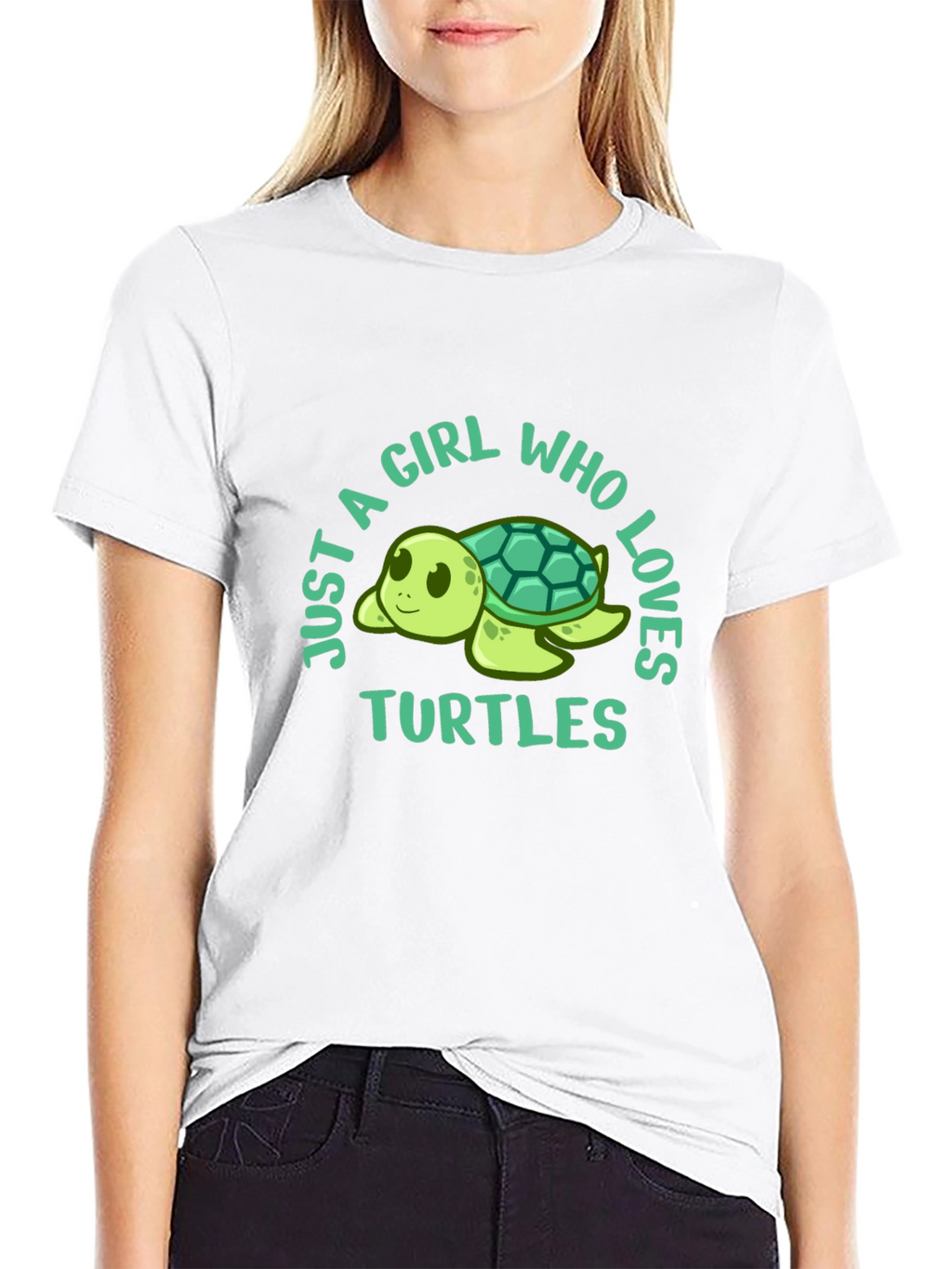 Girl Who Loves Turtles Black T-Shirt