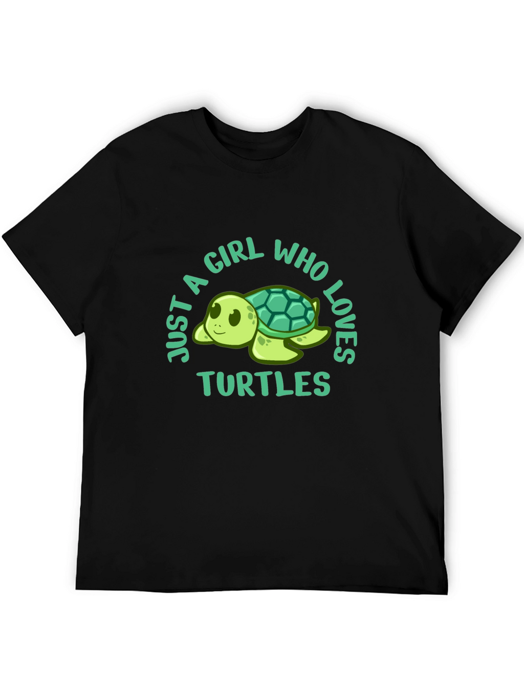 Girl Who Loves Turtles Black T-Shirt