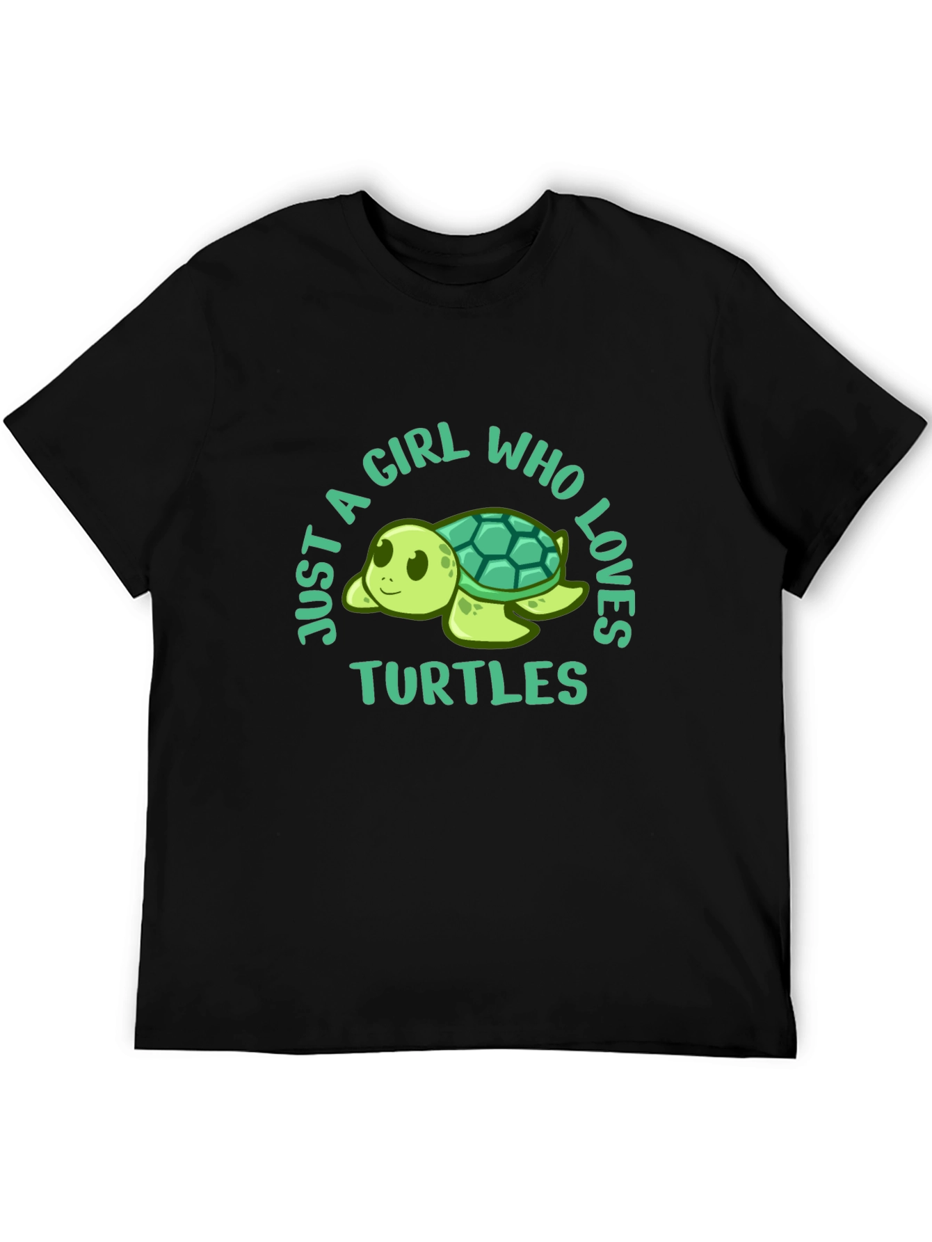 Girl Who Loves Turtles Black T-Shirt
