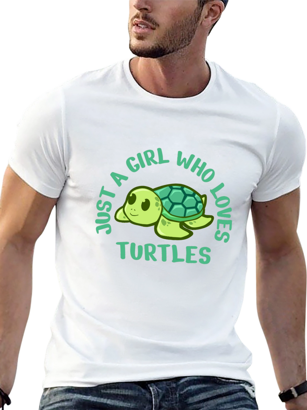 Girl Who Loves Turtles Black T-Shirt