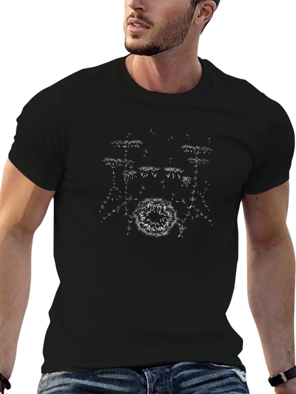 Abstract Drum Set Black T-Shirt