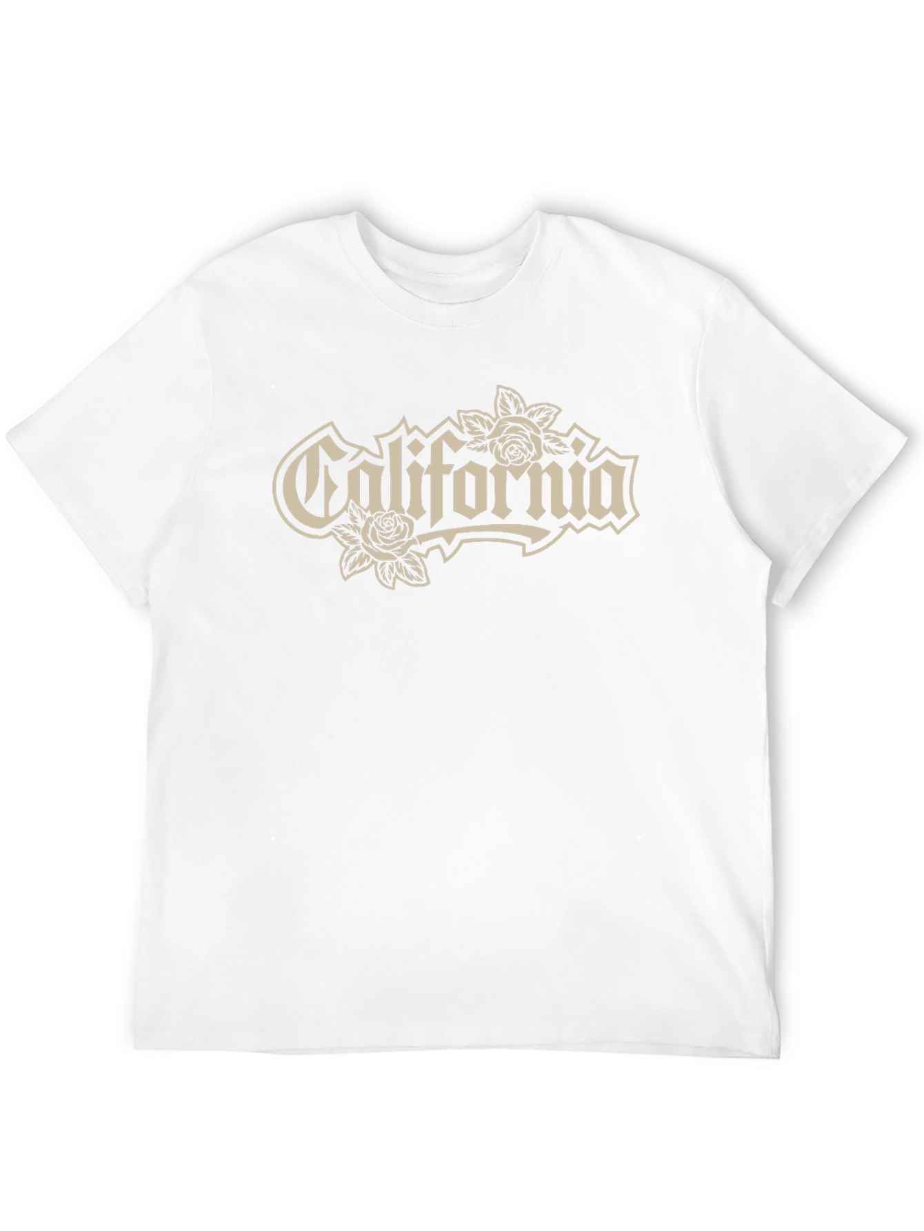 California Rose Graphic Tee - Black Cotton T-Shirt