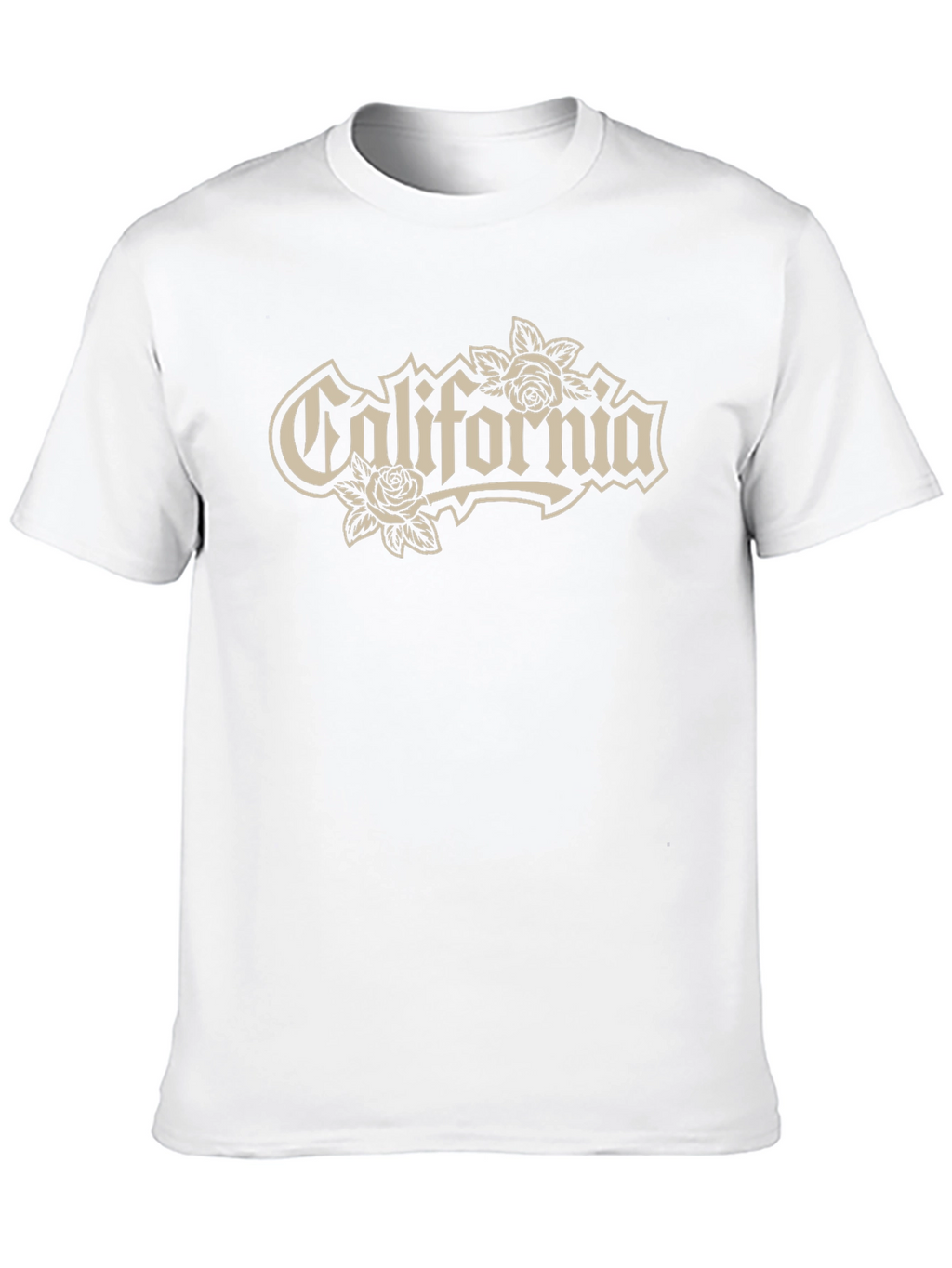 California Rose Graphic Tee - Black Cotton T-Shirt