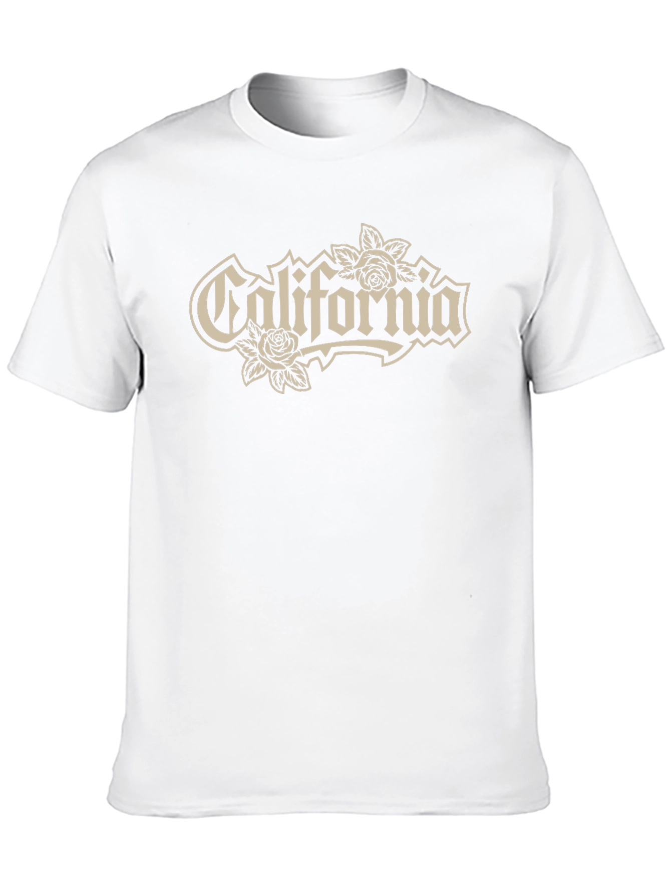 California Rose Graphic Tee - Black Cotton T-Shirt