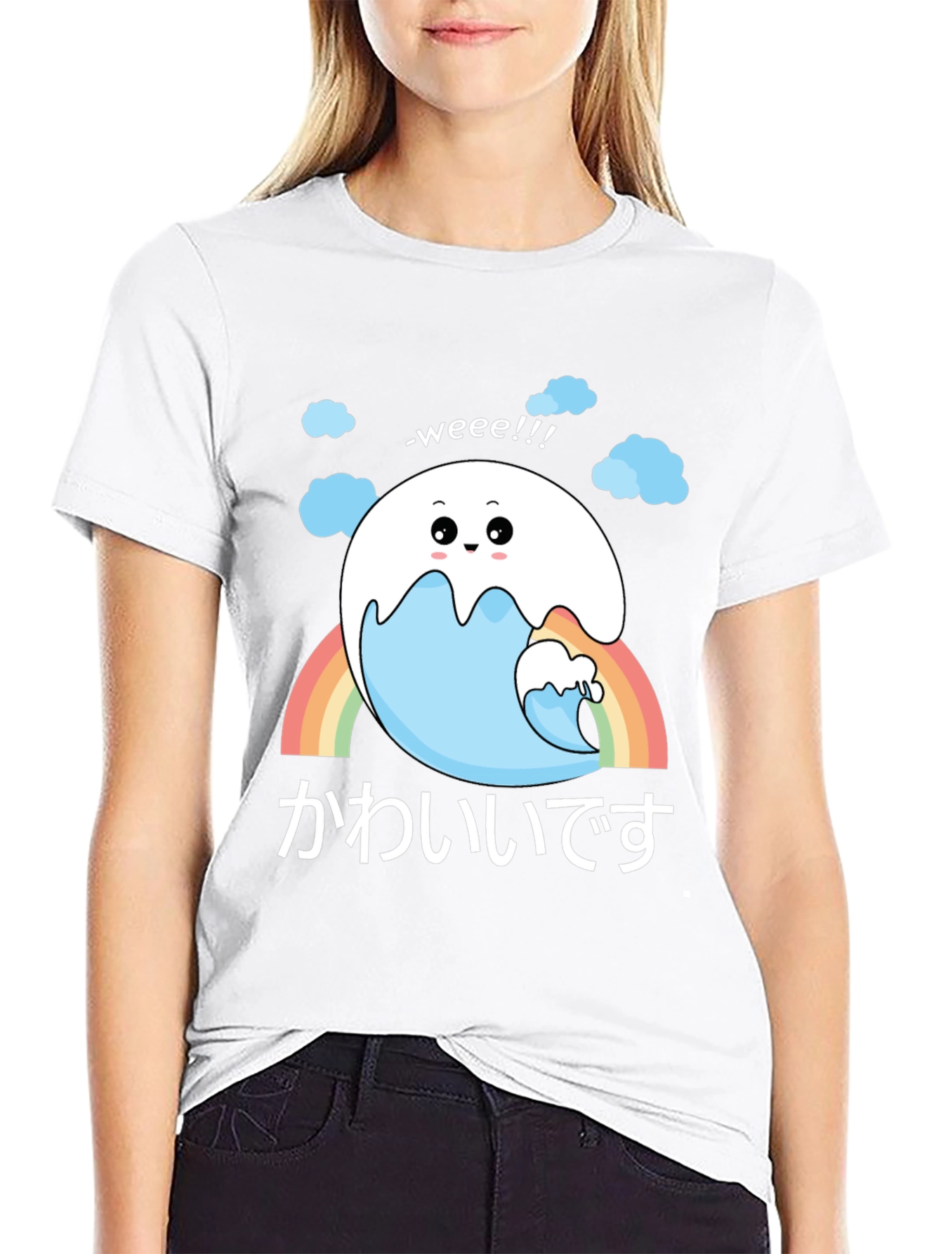Kawaii Wave Tee - Cute Japanese Style Shirt