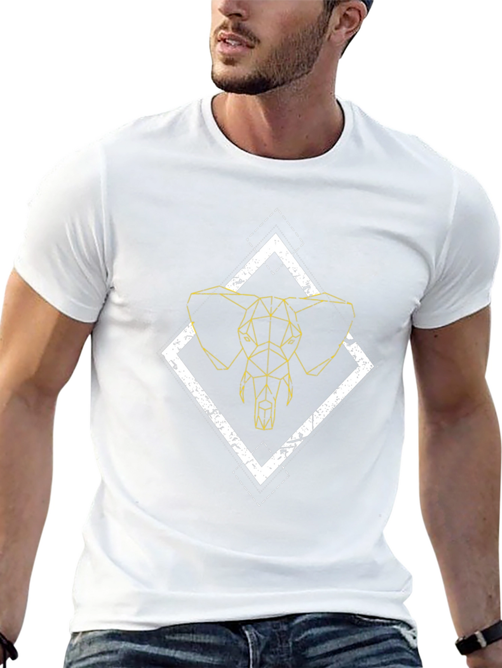 Geometric Elephant Graphic Tee - Modern Style