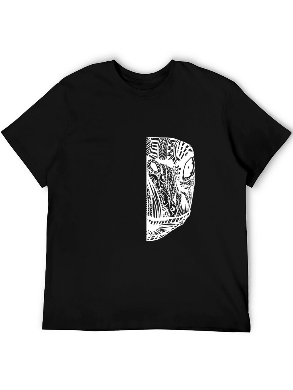 Tribal Design Black Cotton Tee