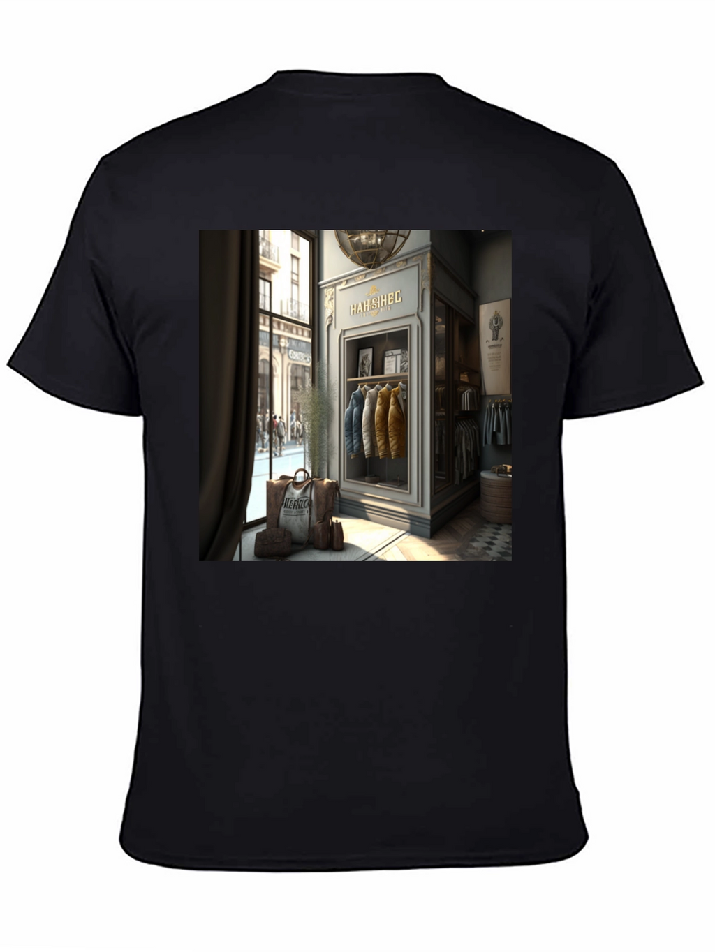 Stylish T-Shirt with HAH SIHEC Shop Print