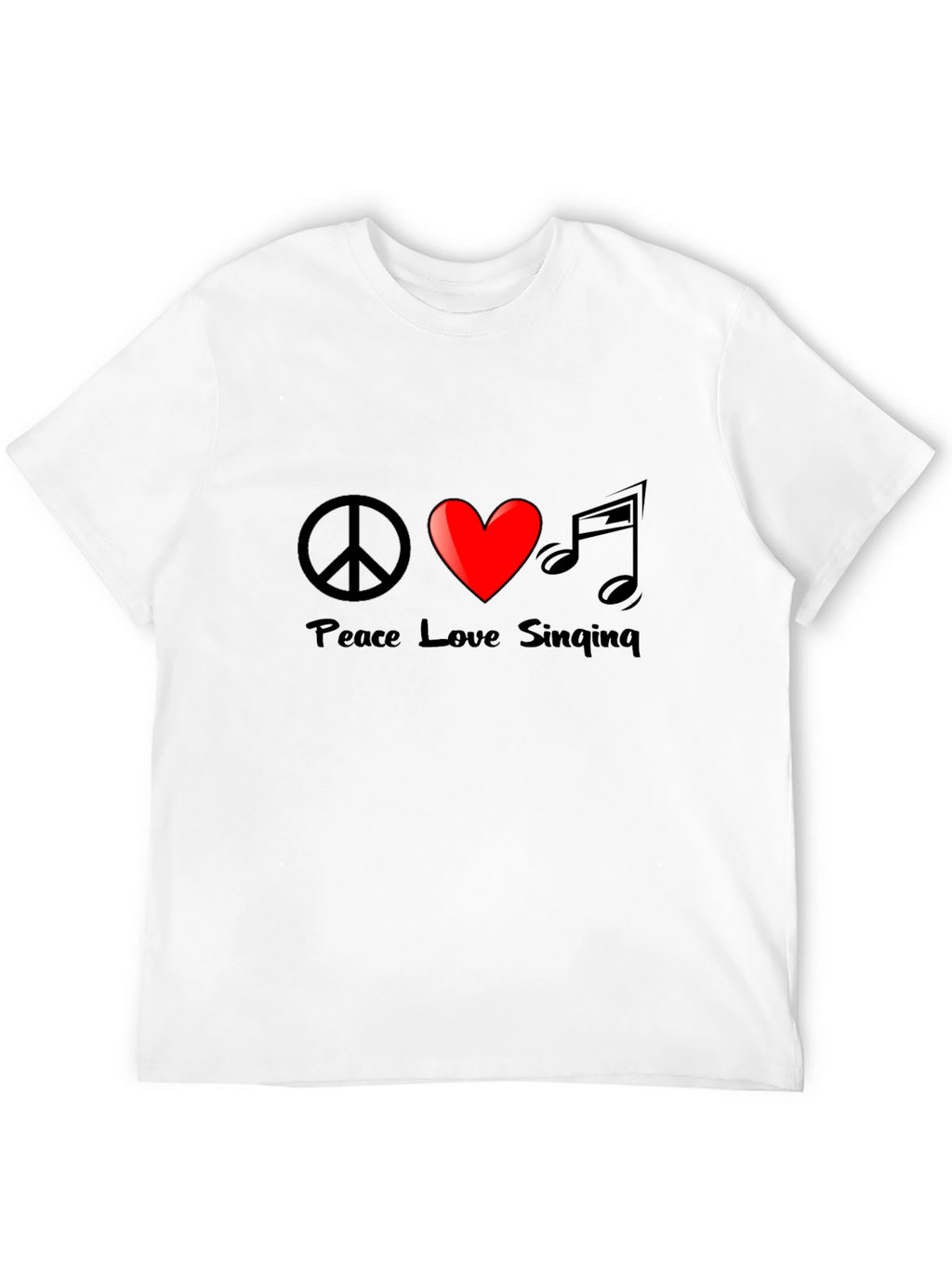 Peace Love Singing Graphic Tee - Black