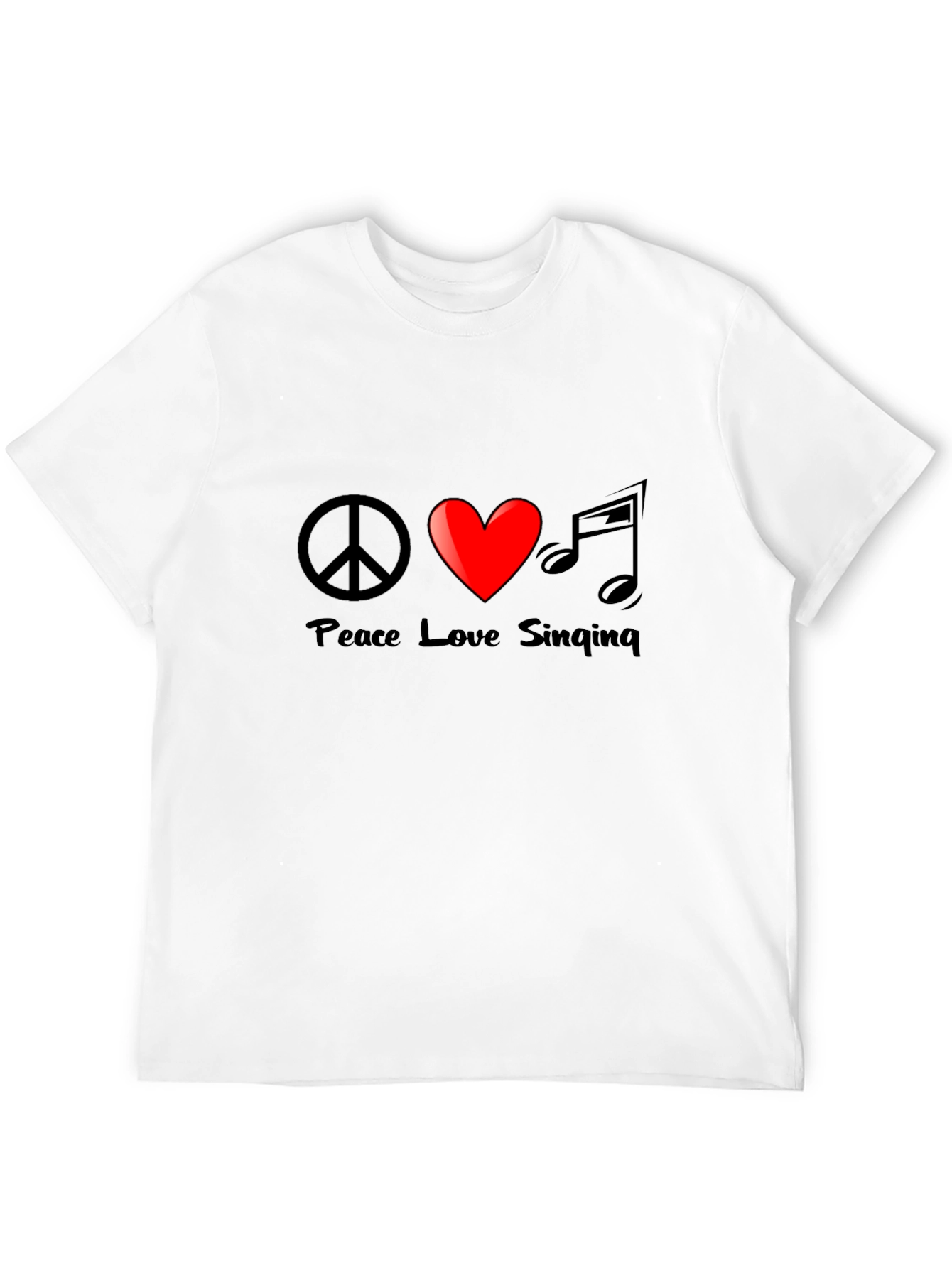 Peace Love Singing Graphic Tee - Black