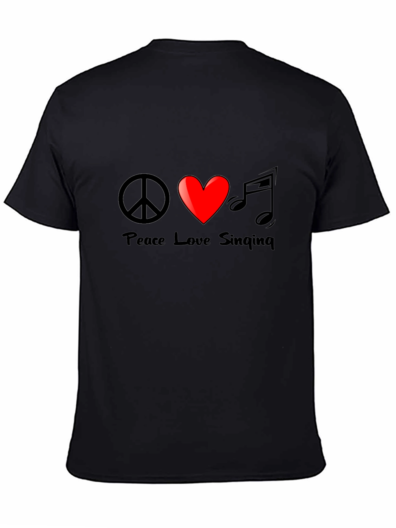 Peace Love Singing Graphic Tee - Black
