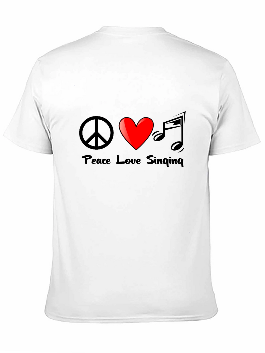 Peace Love Singing Graphic Tee - Black