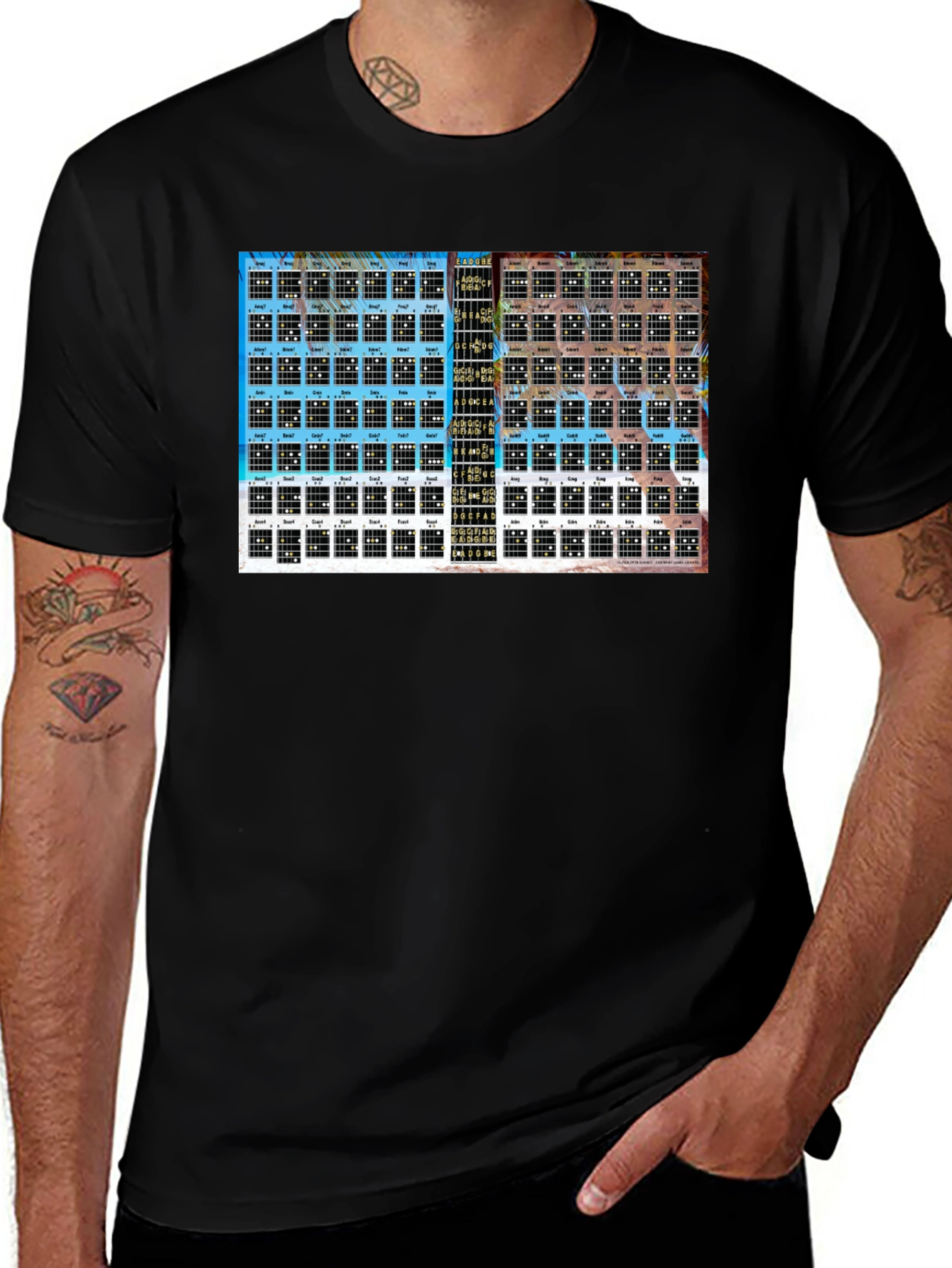 Guitar Chord Chart Graphic Tee