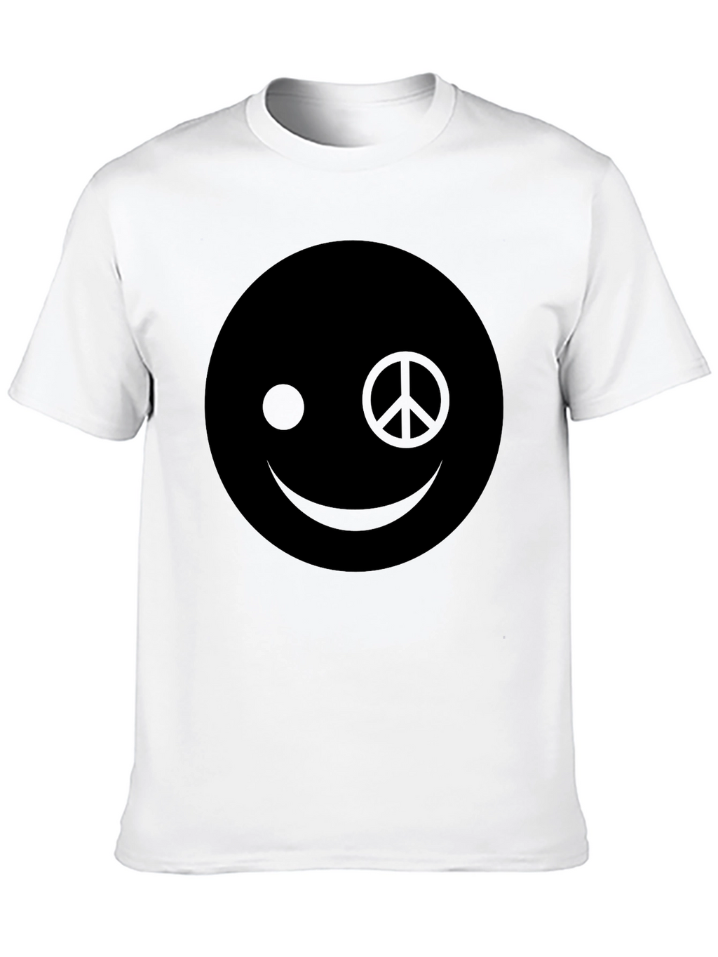 Peace Sign Smiley Face Graphic T-Shirt