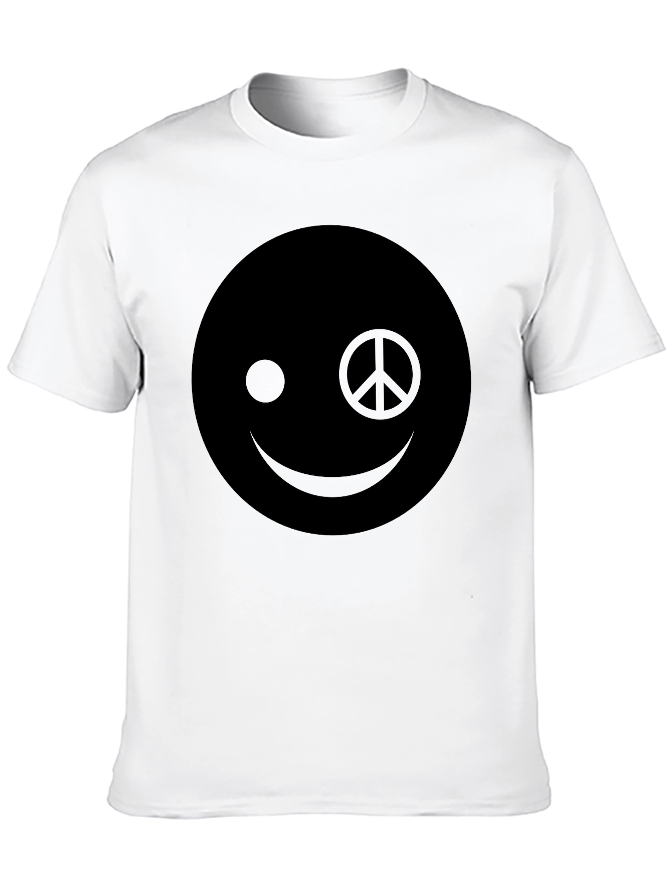 Peace Sign Smiley Face Graphic T-Shirt