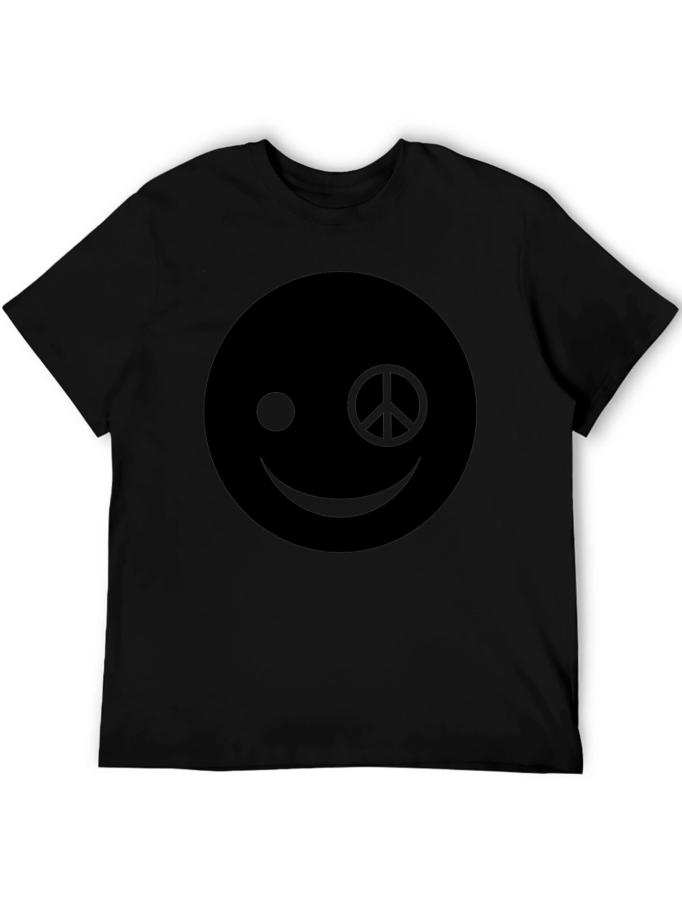 Peace Sign Smiley Face Graphic T-Shirt