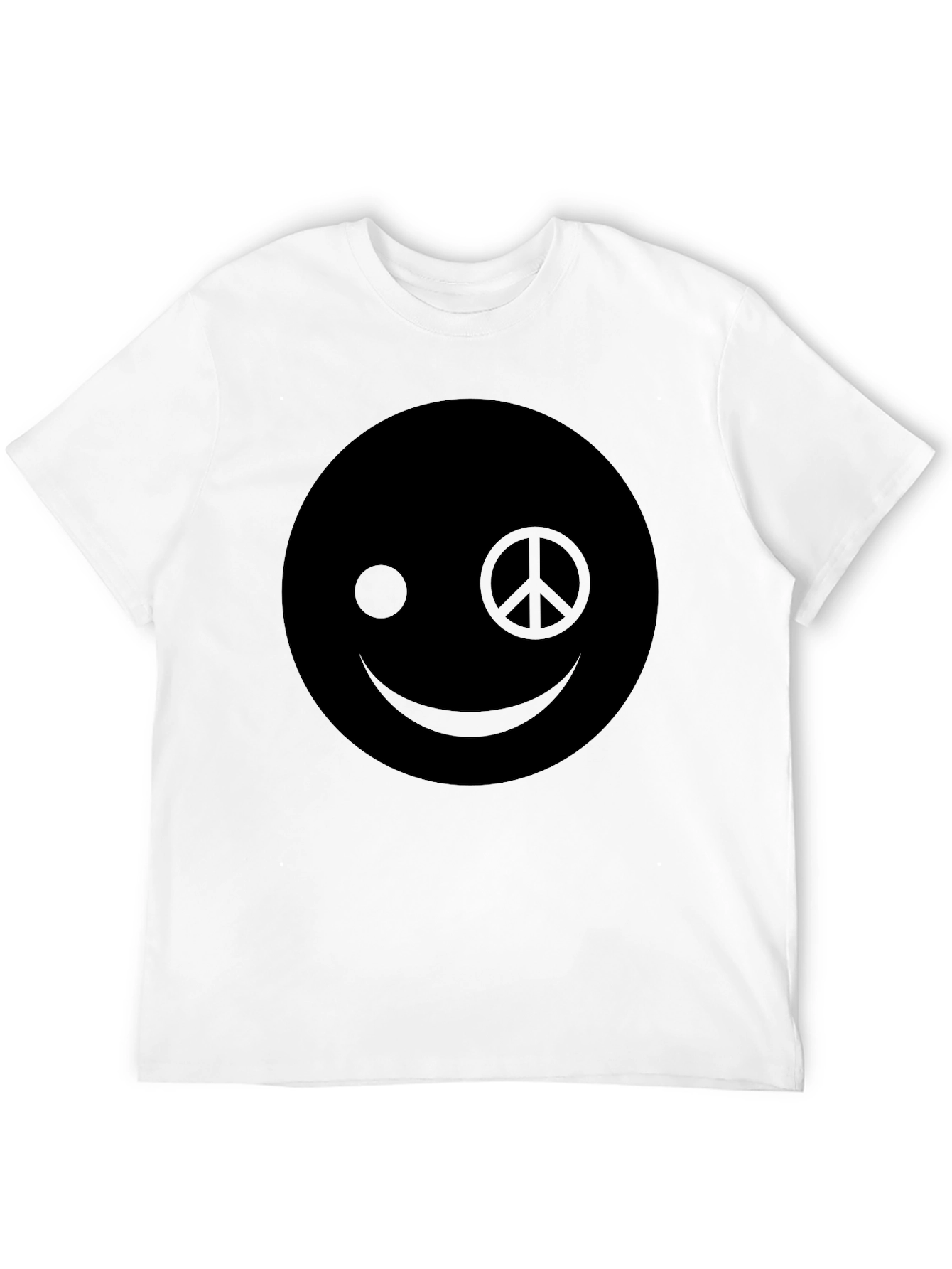 Peace Sign Smiley Face Graphic T-Shirt