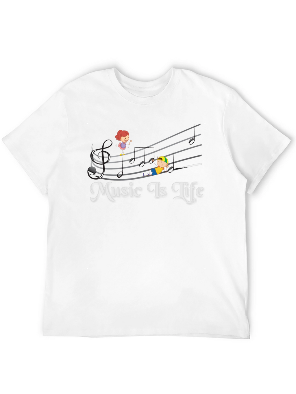 Music Is Life Black Graphic T-Shirt