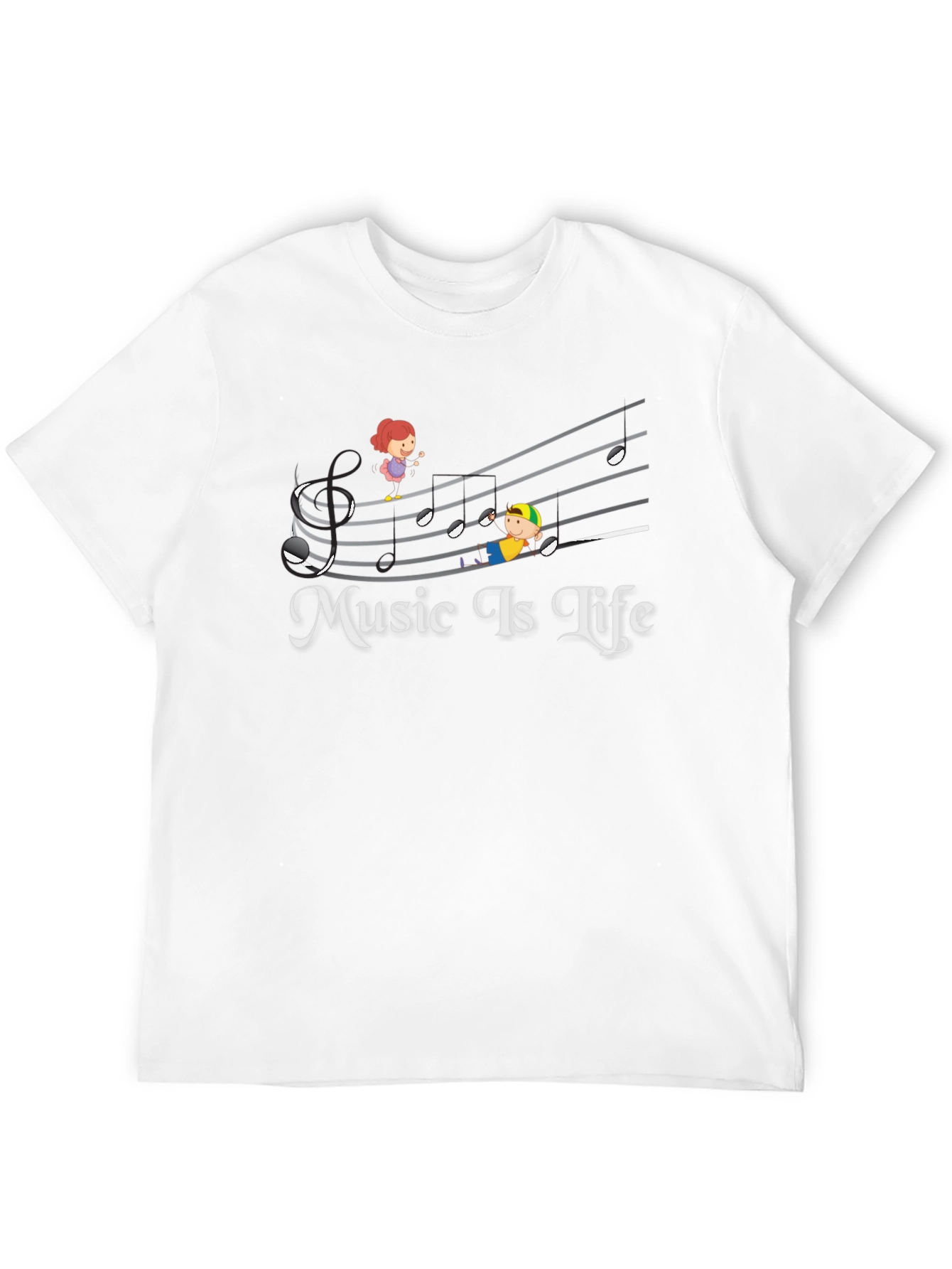 Music Is Life Black Graphic T-Shirt