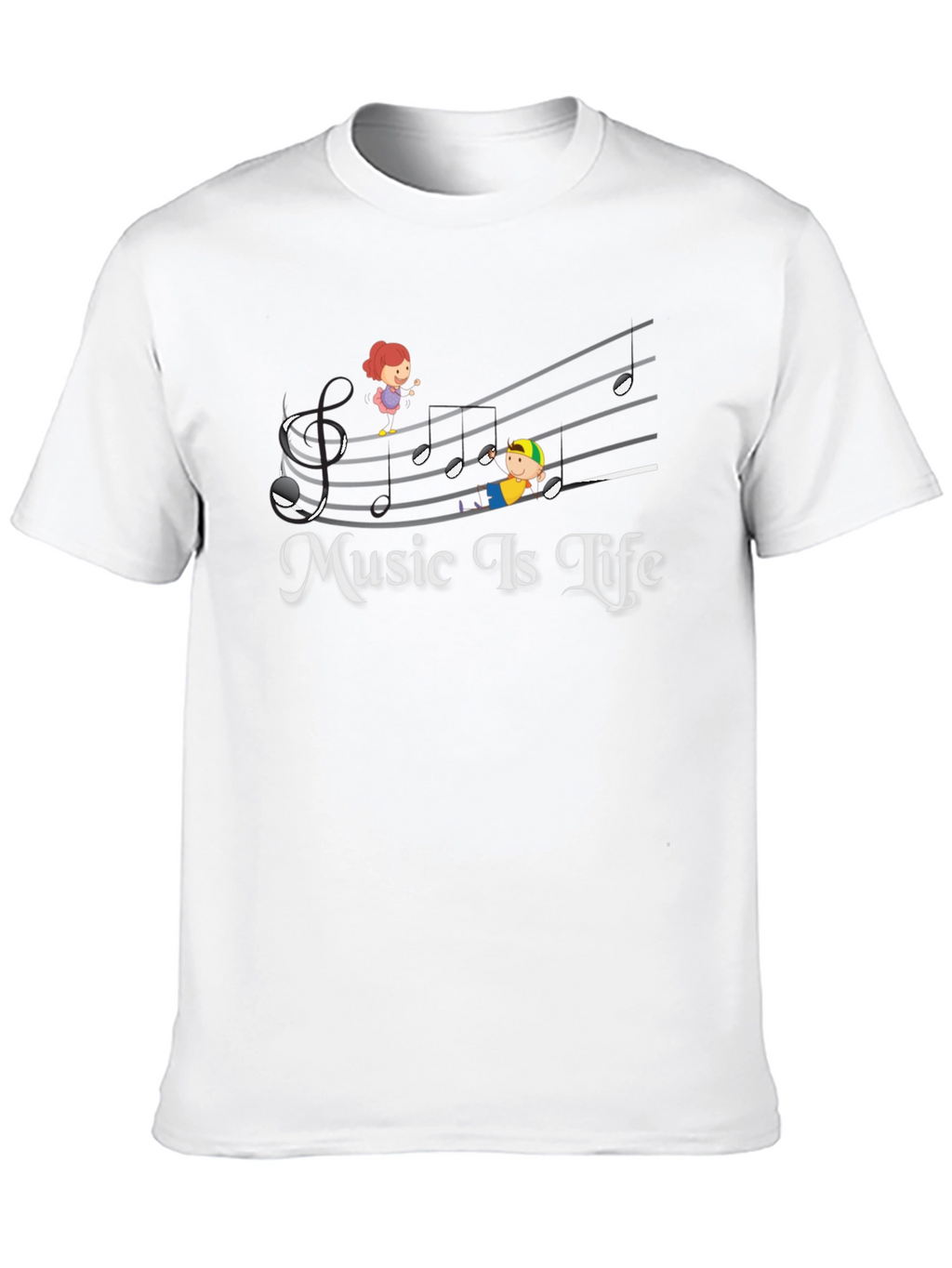 Music Is Life Black Graphic T-Shirt