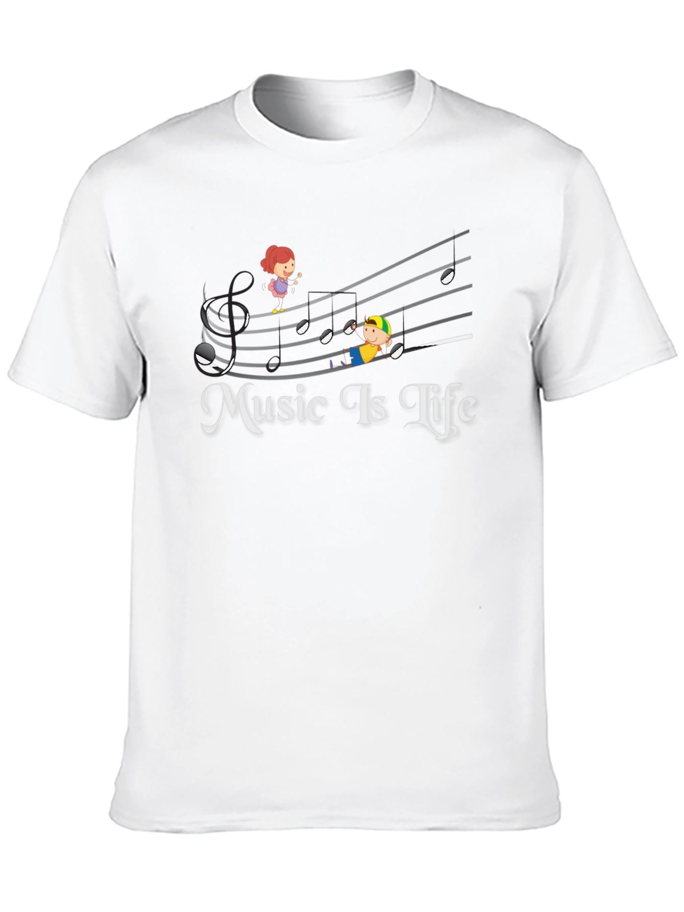 Music Is Life Black Graphic T-Shirt