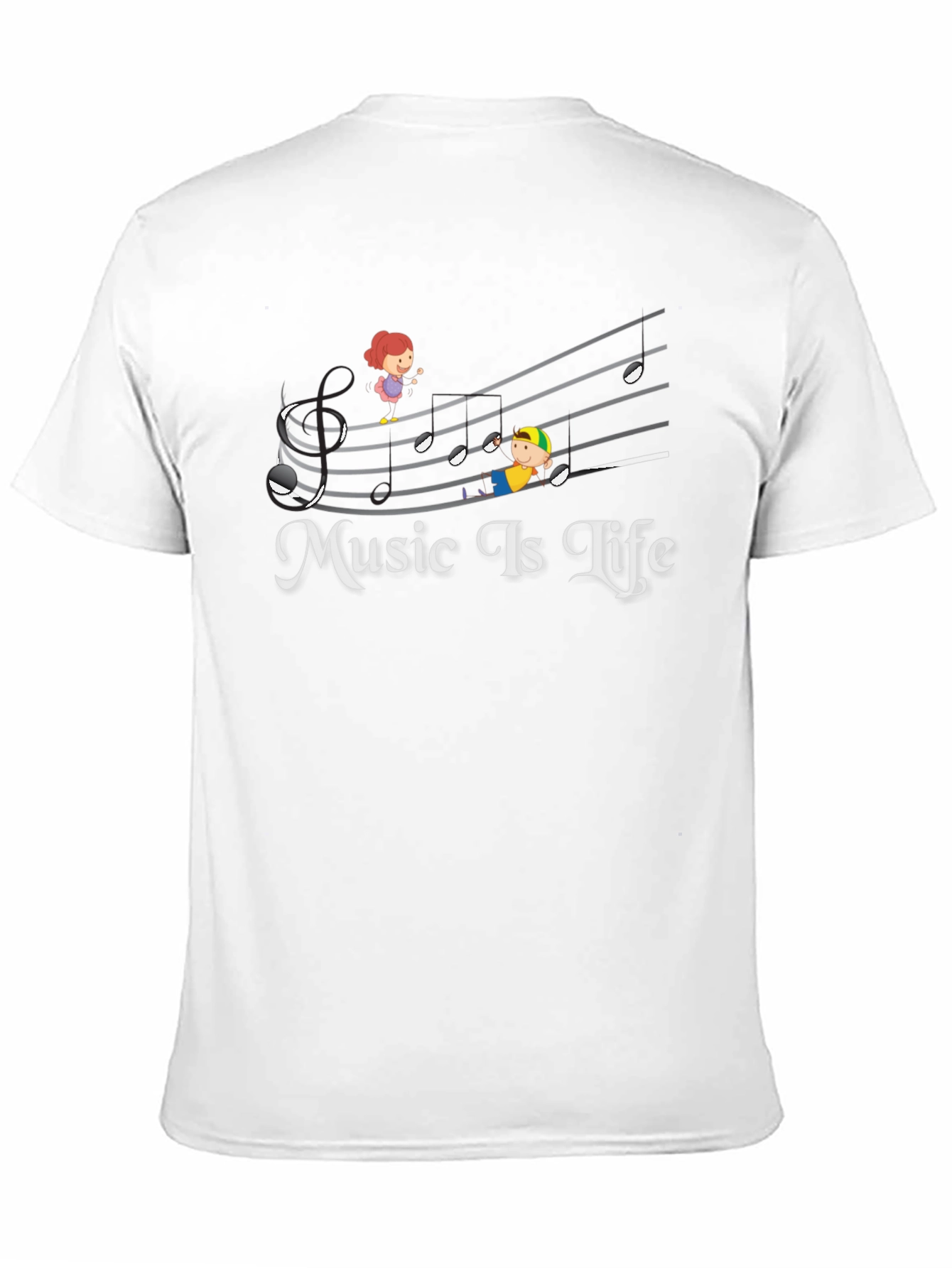 Music Is Life Black Graphic T-Shirt