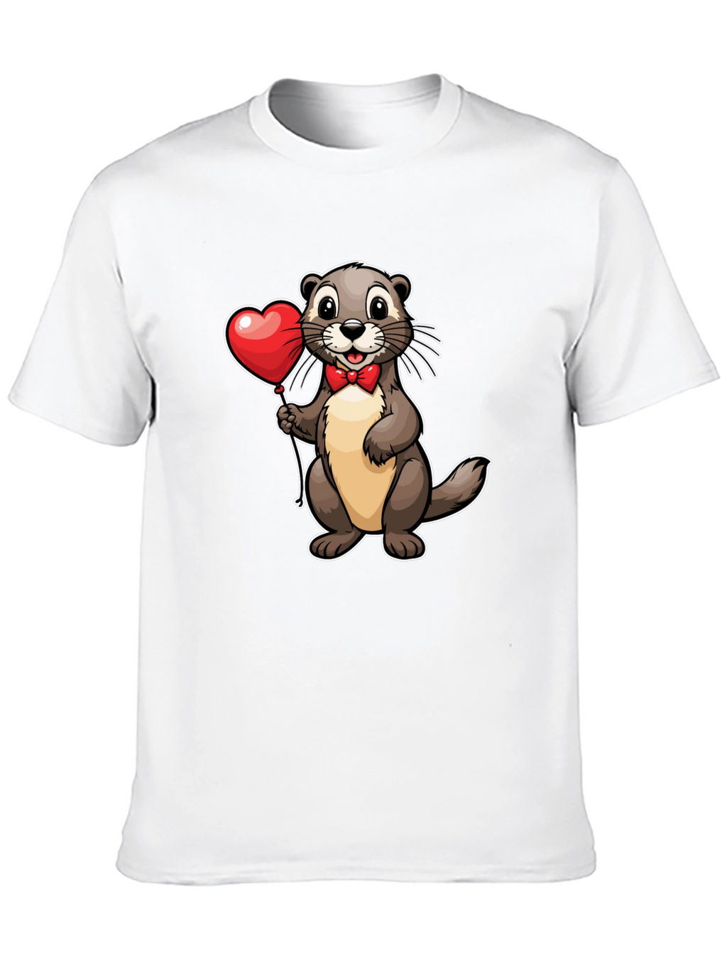 Otter with Heart Balloon T-Shirt - Valentines Day Tee