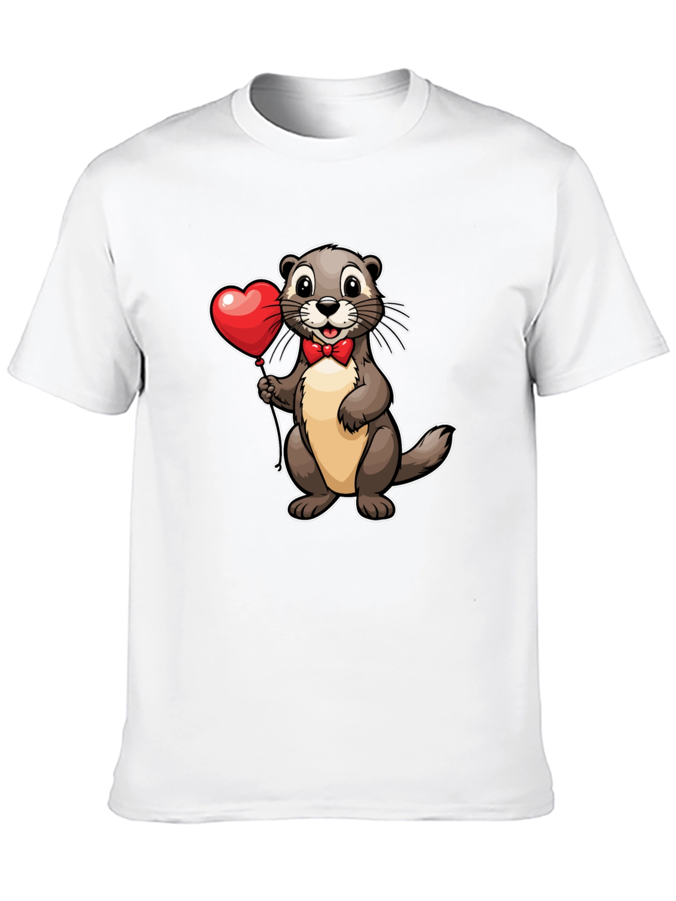 Otter with Heart Balloon T-Shirt - Valentines Day Tee