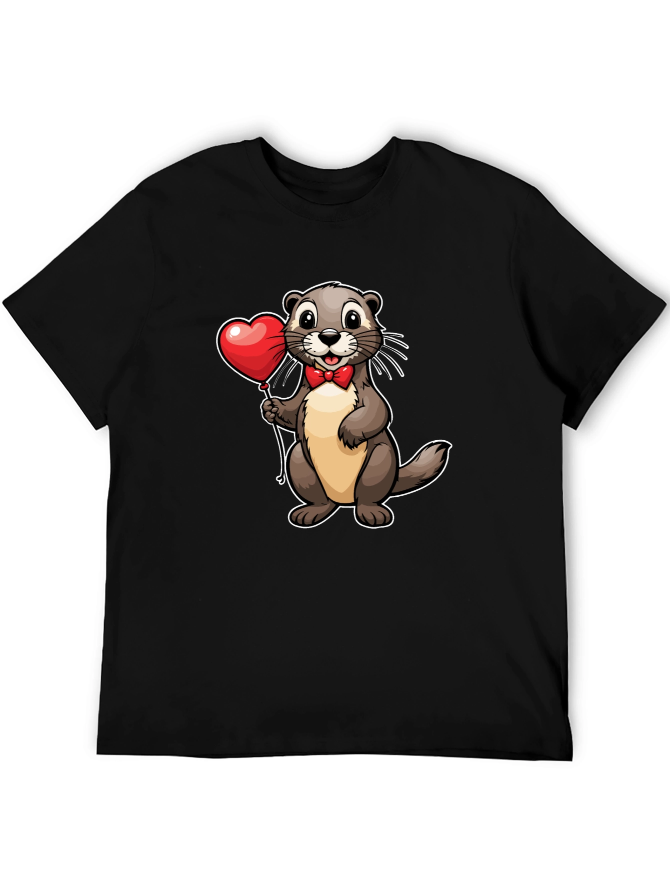 Otter with Heart Balloon T-Shirt - Valentines Day Tee
