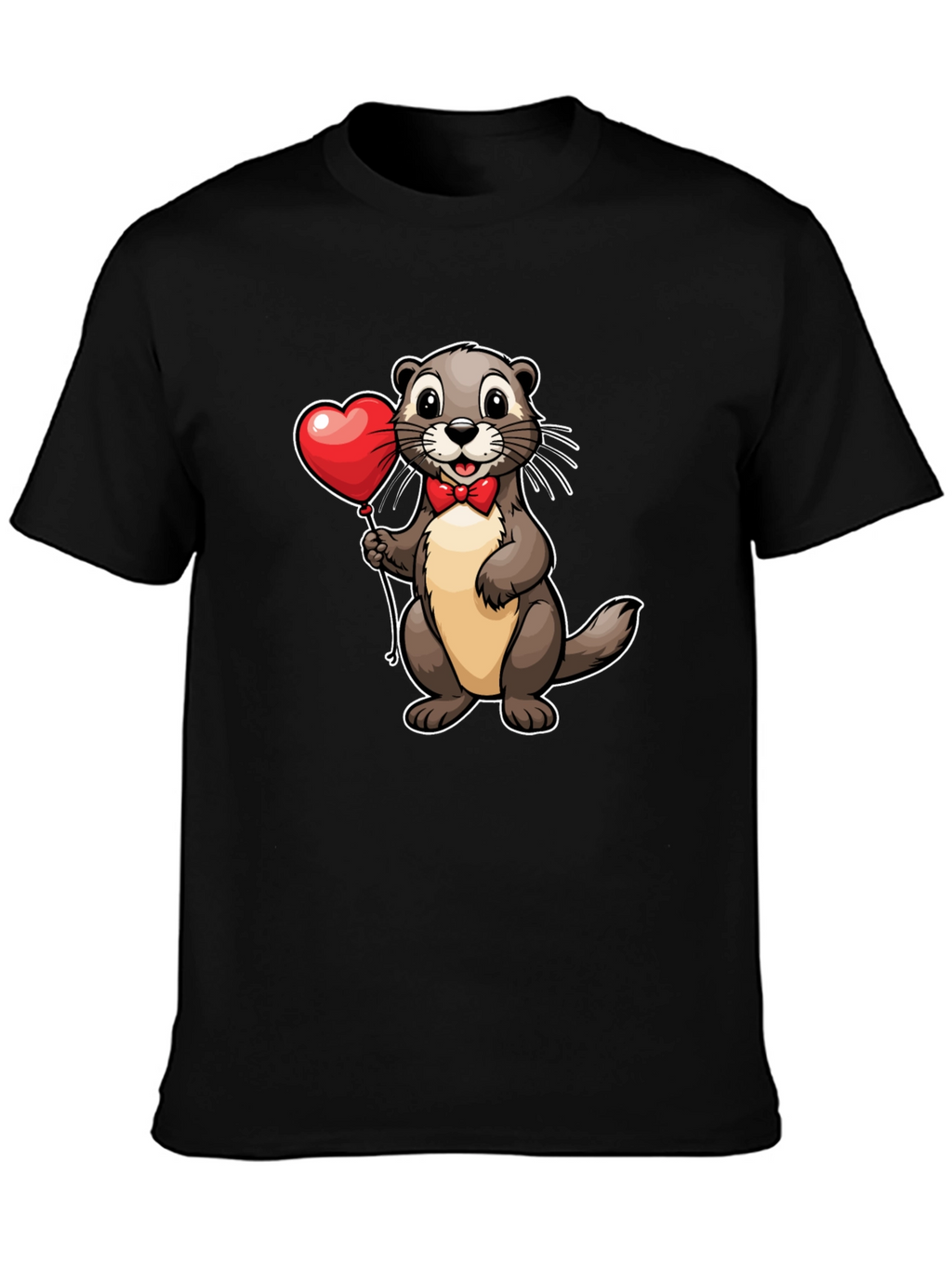 Otter with Heart Balloon T-Shirt - Valentines Day Tee