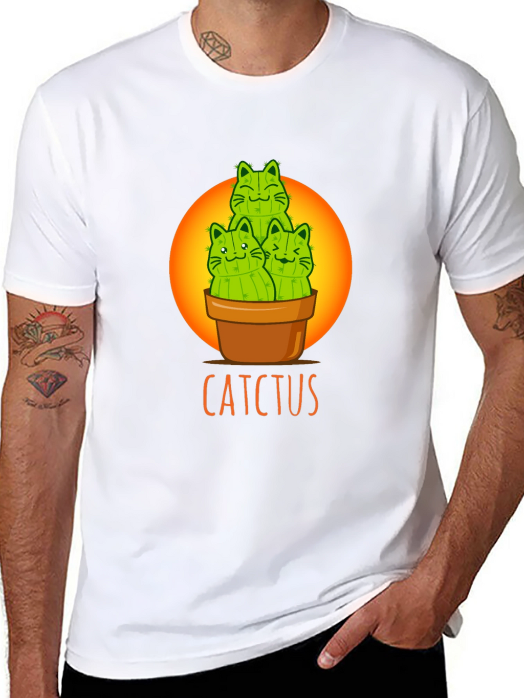 Cactcus T-Shirt: Cute Cat Cactus Graphic Tee