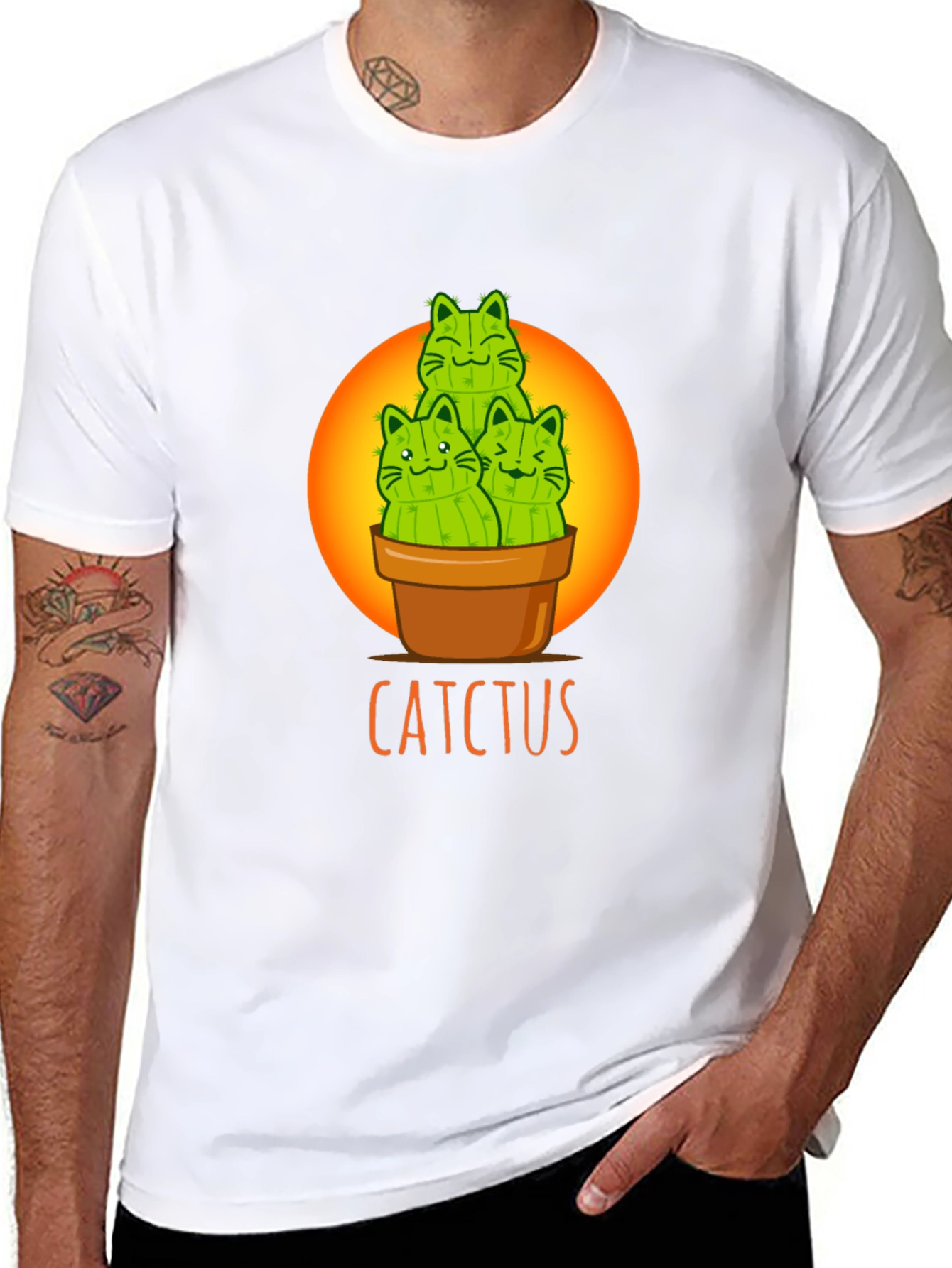 Cactcus T-Shirt: Cute Cat Cactus Graphic Tee