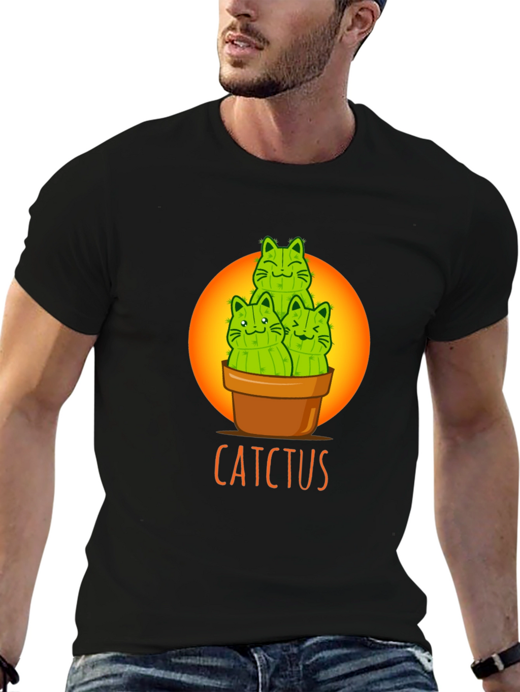 Cactcus T-Shirt: Cute Cat Cactus Graphic Tee