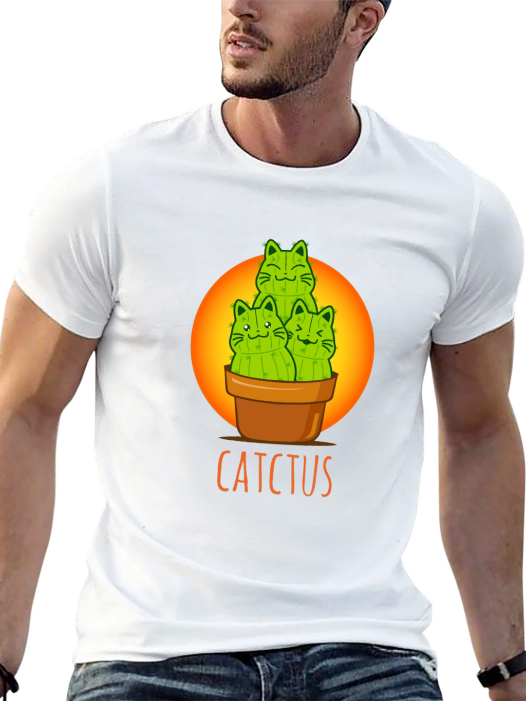 Cactcus T-Shirt: Cute Cat Cactus Graphic Tee