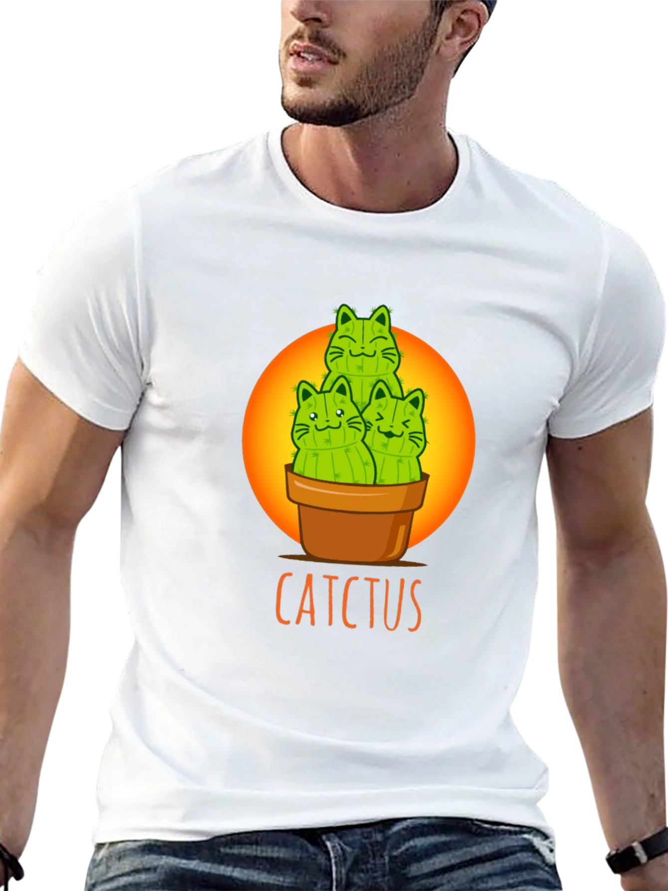 Cactcus T-Shirt: Cute Cat Cactus Graphic Tee