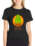Cactcus T-Shirt: Cute Cat Cactus Graphic Tee