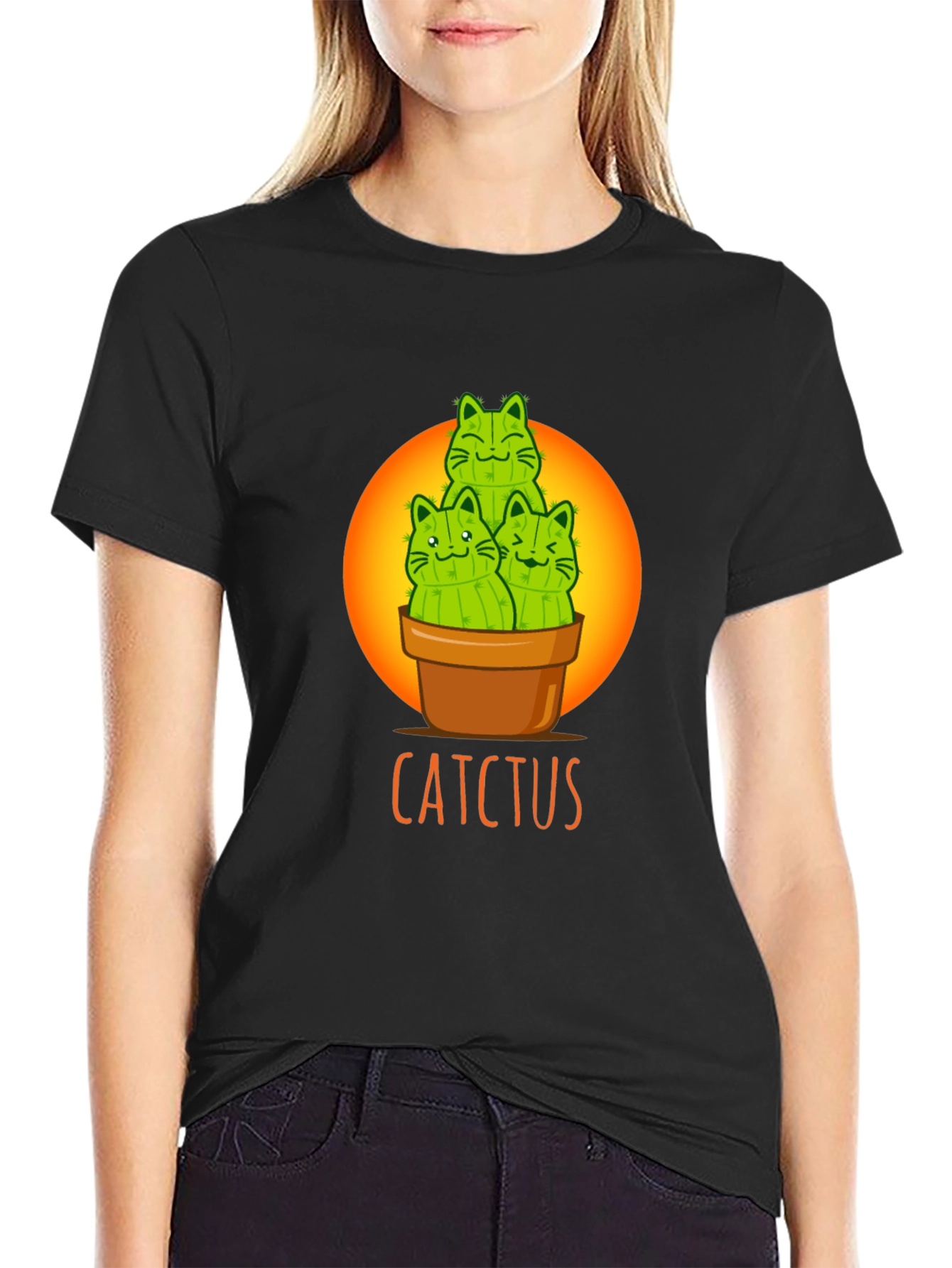 Cactcus T-Shirt: Cute Cat Cactus Graphic Tee